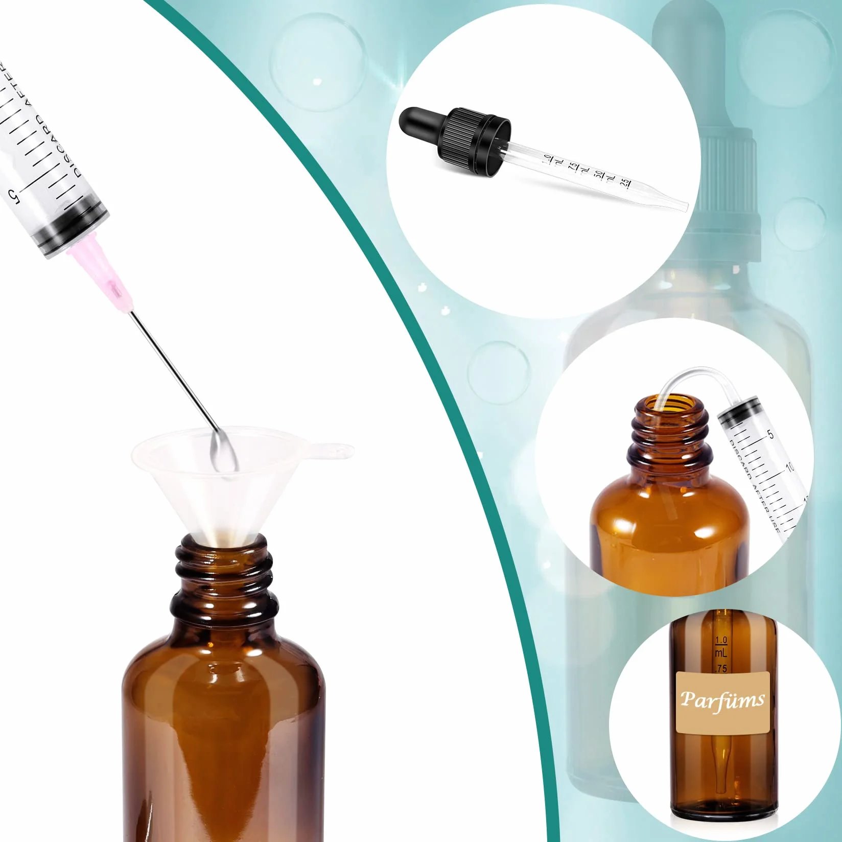 Butelka z pipetą 10 ml szklana brązowa 10 szt.