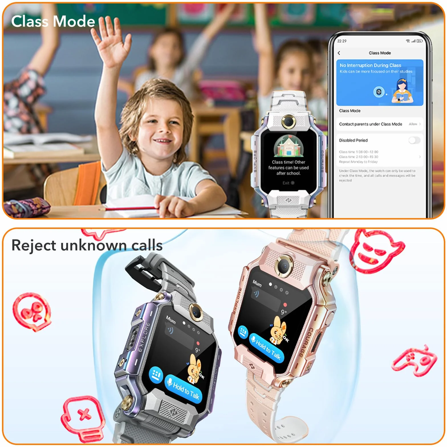 imoo X10 Smartwatch dla dzieci z kartą SIM, 4G LTE, podwójny aparat, 1,6", szeroki kąt widzenia 98°, ochrona przed wstrząsami, 32 GB ROM, SOS (szary)