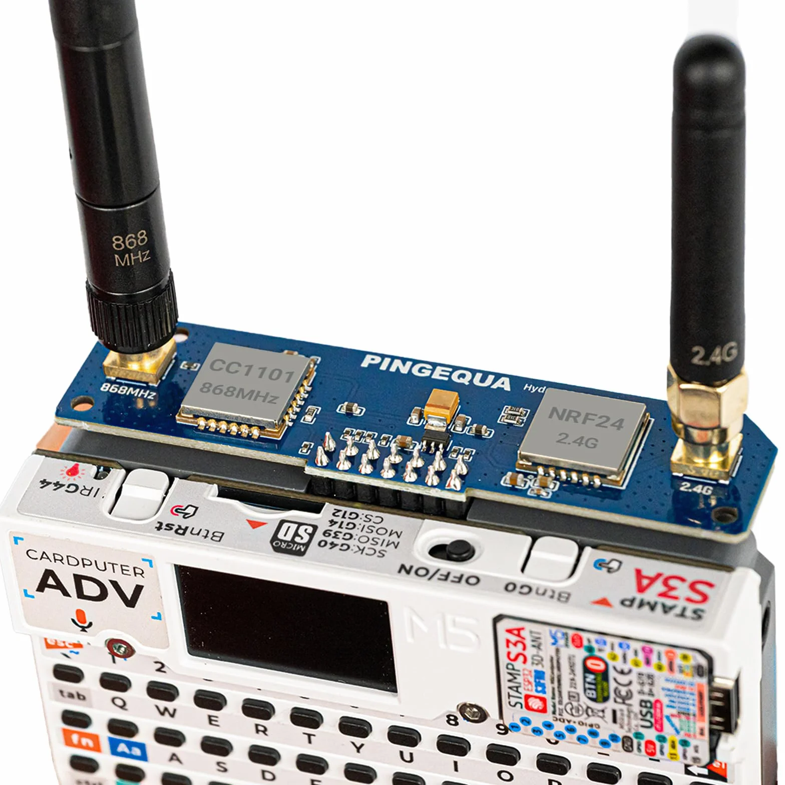 Cardputer ADV Hydra RF 824 Pro Devboard, automatyczne przełączanie 868 MHz CC1101 i 2,4 G NRF24, zoptymalizowana moc i obwód anteny dla zwiększonej stabilności i siły sygnału. Bruce Firmware Ready