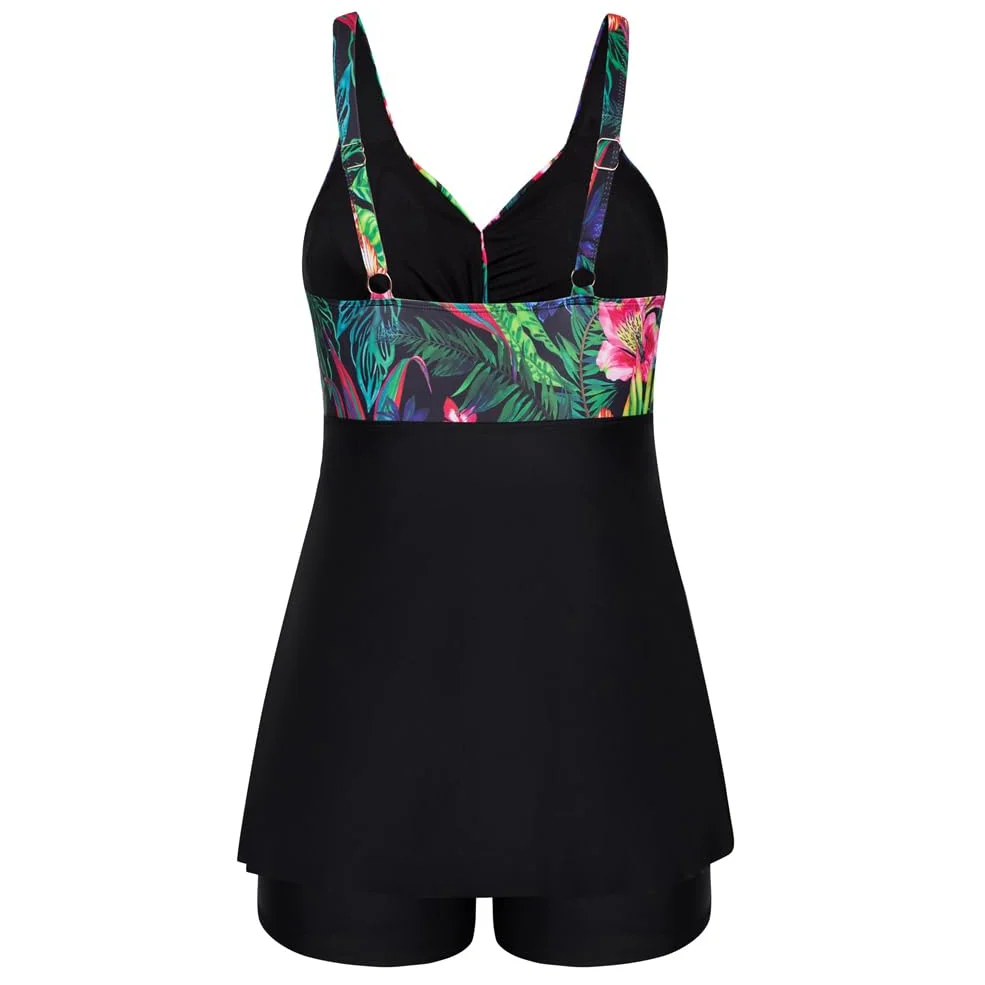 Hanna Nikole Tankini damskie duże rozmiary Twist Front dwuczęściowy strój kąpielowy wyszczuplający brzuch moda kąpielowa z szortami