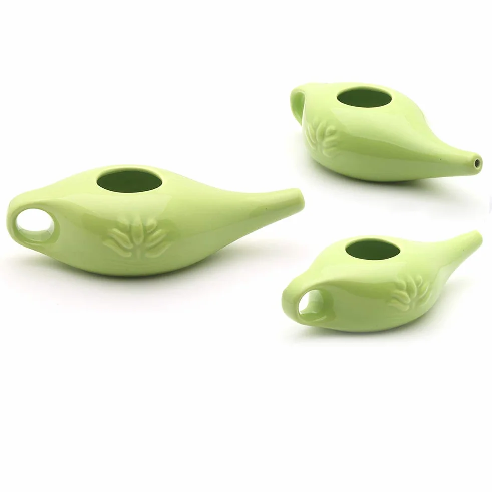 Keramik Neti Pot Yoga profesjonalna płukanka do nosa garnek do płukania nosa, wygodny wylot do spłukiwania nosa, 250 ml