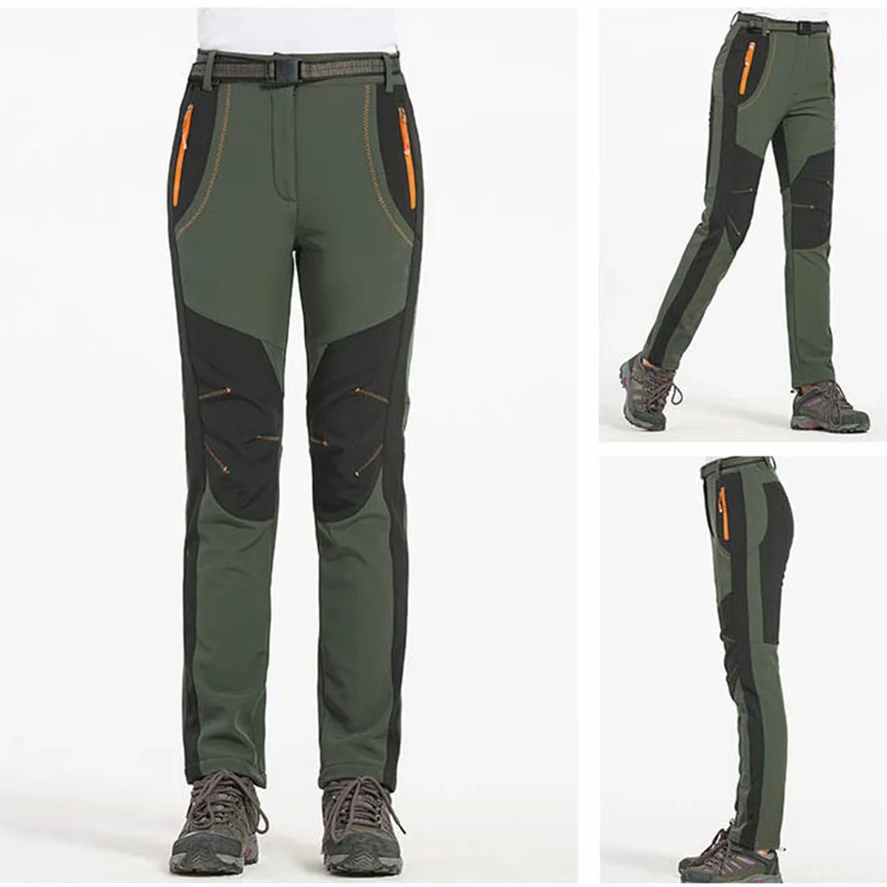 Spodnie softshell outdoorowe wodoszczelne polarowe unisex trekkingowe snowboardowe