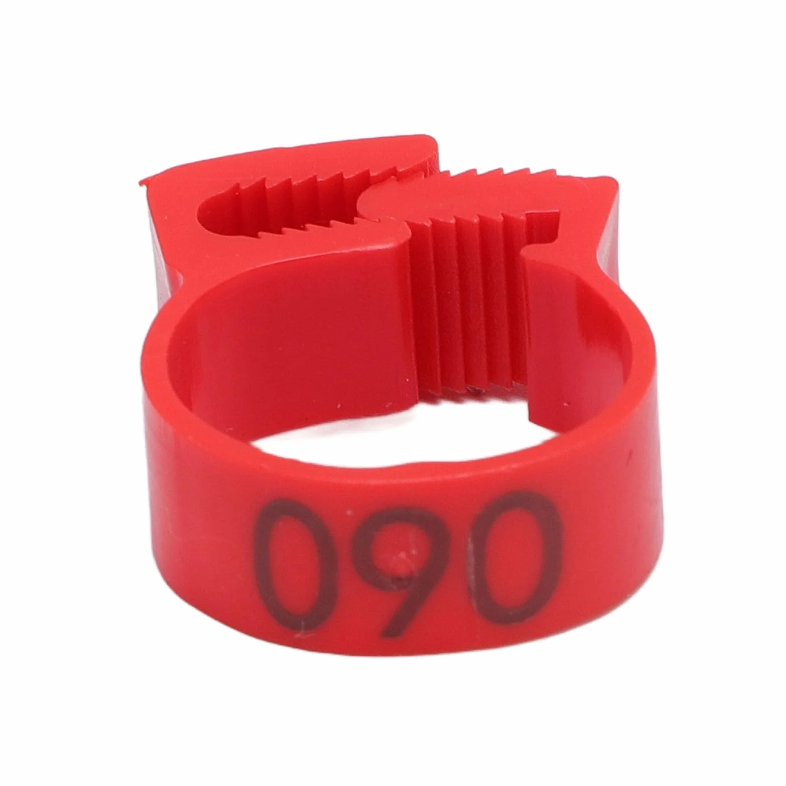100 szt. plastikowych opasek na nogi z identyfikacją kurczaka, 20 mm od 001 do 100 numerowanych pasków na udka drobiu dla kaczek, piskląt, gęsi, ptactwa żółtego, indyka (czerwone)