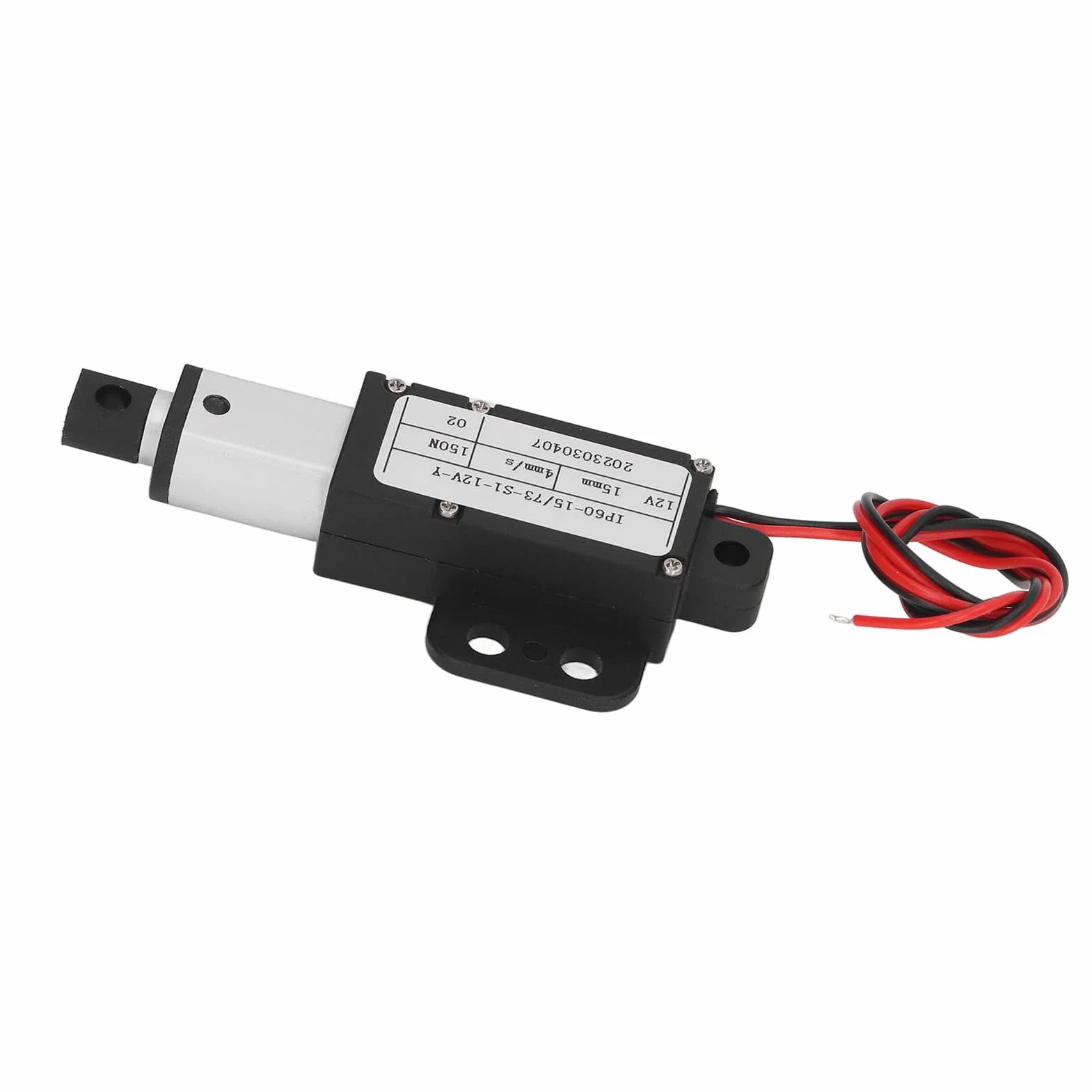 Elektryczny Mikro Siłownik Liniowy, Skok 0,59, 150 N / 33,7 Funta, prędkość 0,15 / sek.Mini metalowy aktuator ruchu Mały 12v Dc Serwomotor z uchwytem montażowym do masażu Sofa (Z Wspornikiem)