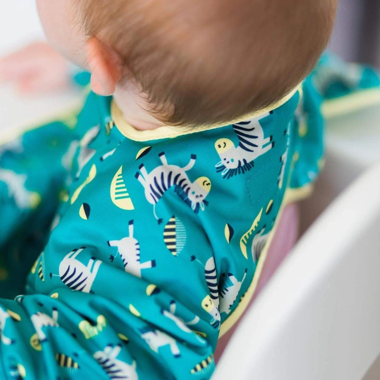 Tidy Tot Coverall Śliniak z rękawami, dwupak regulowany krój, śliniak do wprowadzania stałego pokarmu, BLW, wodoodporny śliniak mocowany do tacy