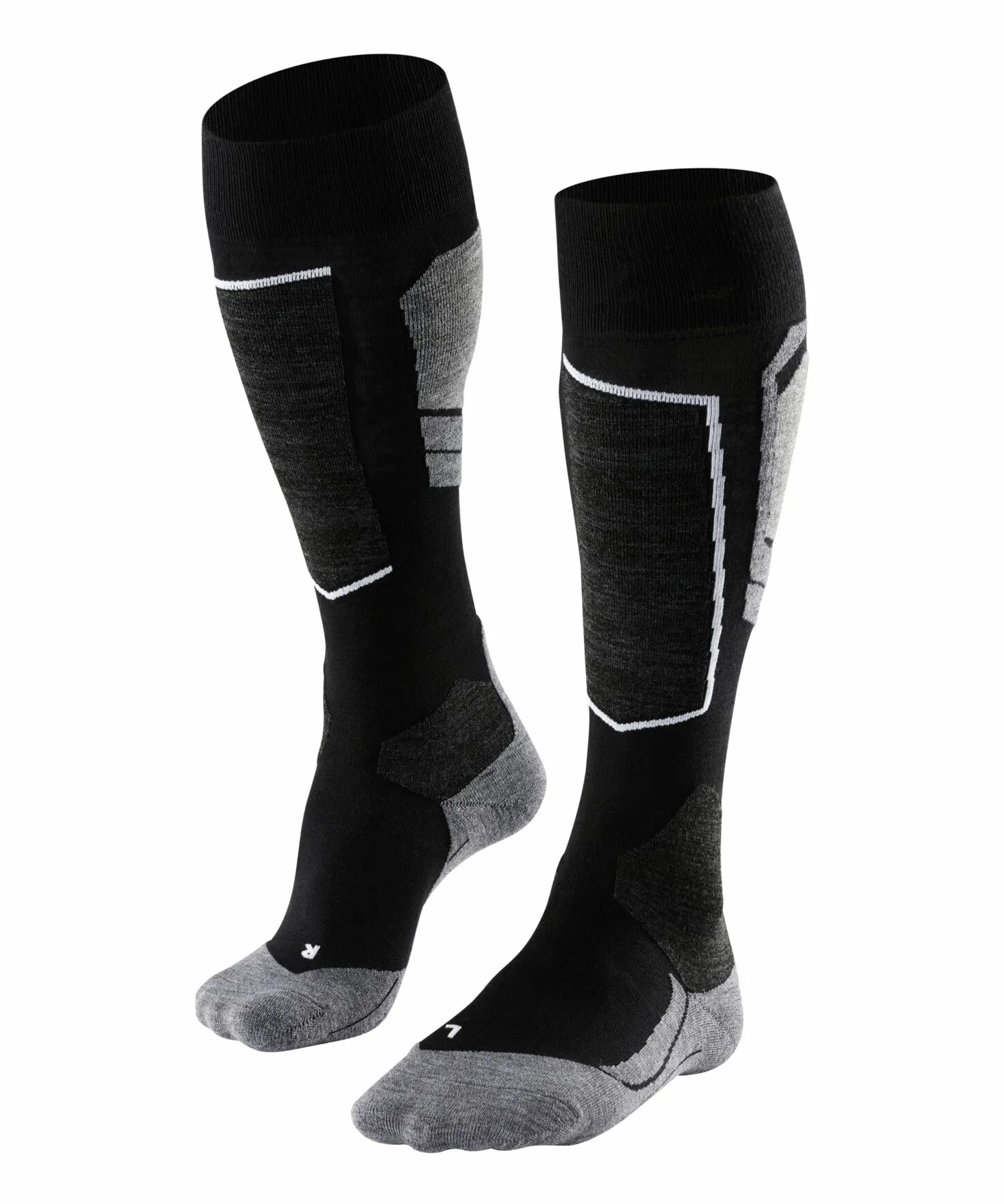 FALKE Skarpety narciarskie SK4 Advanced M Kh Wełna ciepłe cienkie 1 Para, Czarny Black-Mix, 44-45