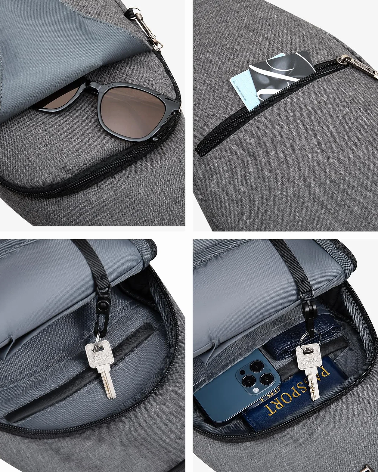 Waterfly Plecak antykradzieżowy, torba crossbody, mały wielofunkcyjny plecak na co dzień dla mężczyzn i kobiet