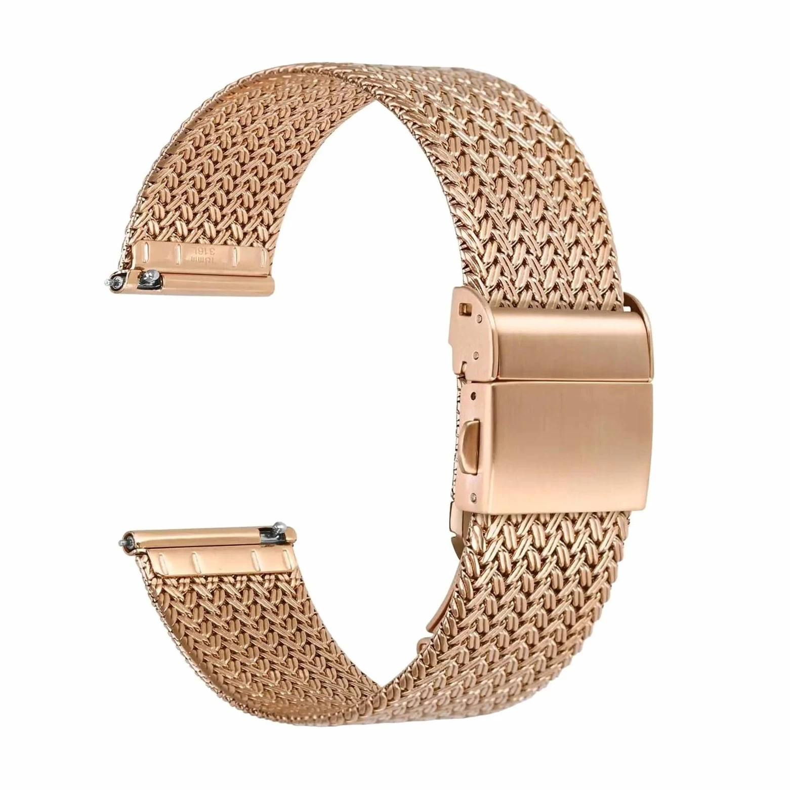 Metal Watch Bands 316L Stainless Steel 14mm 16mm 18mm 20mm 22mm Woven Mesh Quick Release Straps for Men and Women