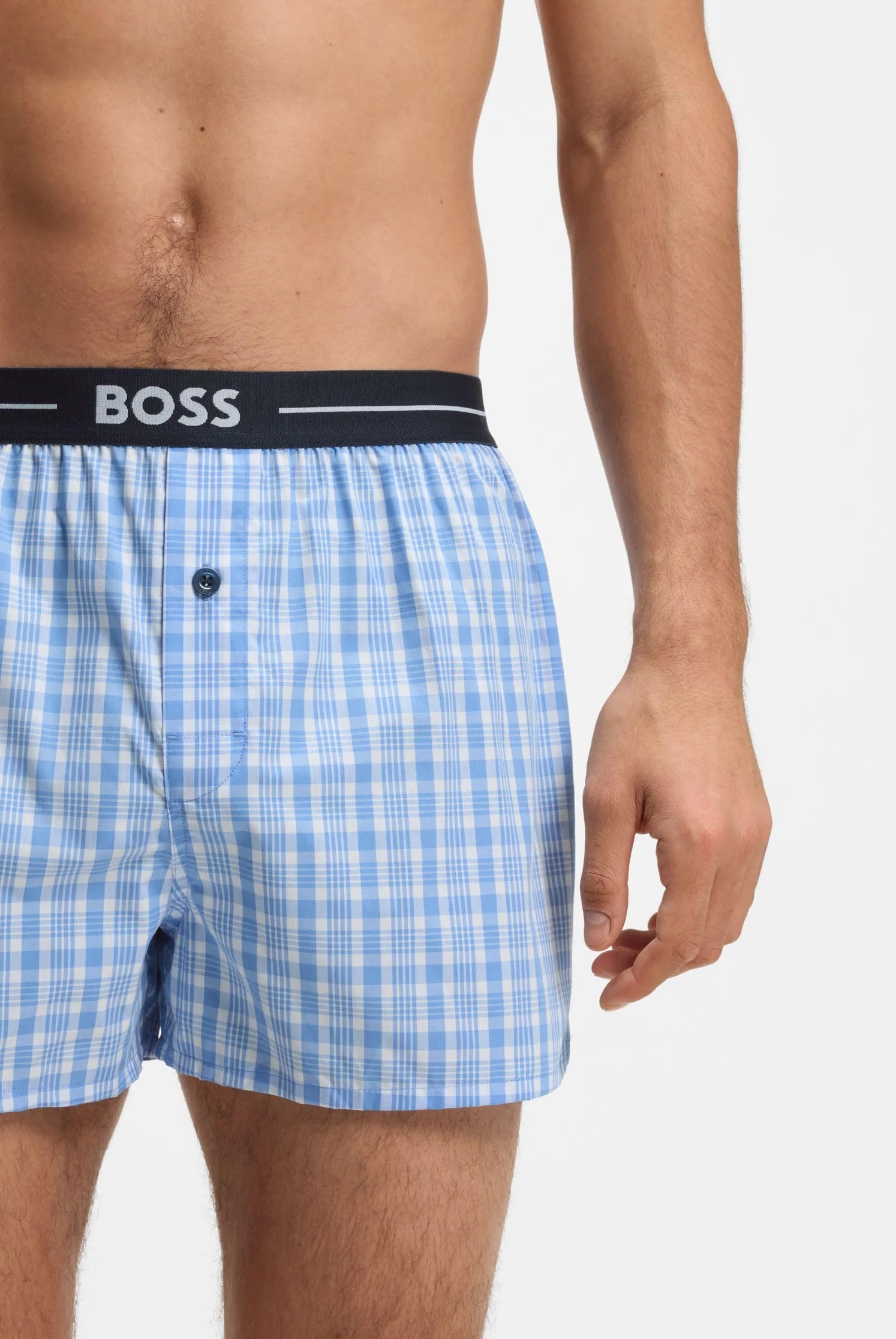 BOSS Męskie spodnie piżamowe 2P Boxer Shorts EW, New - Open Blue471, XL