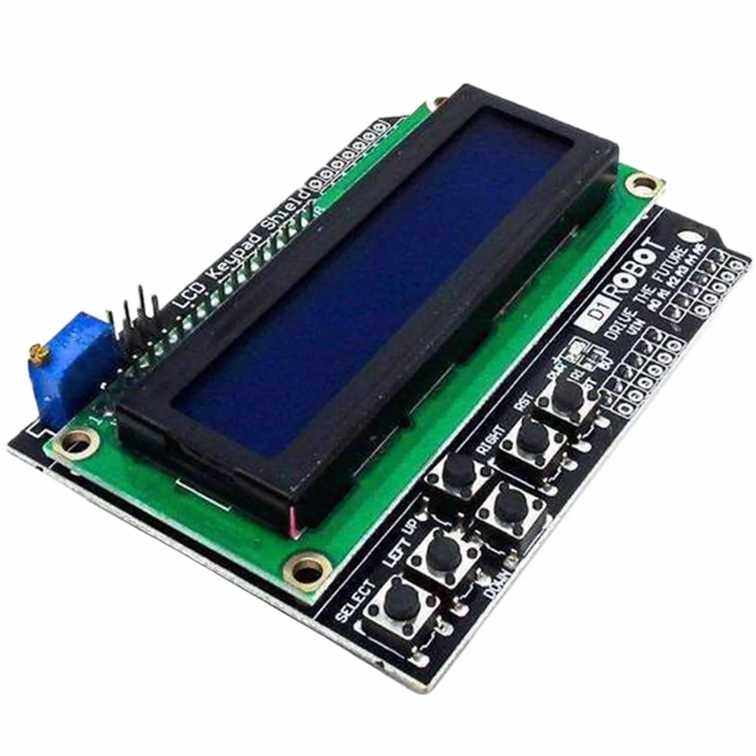 AZDelivery 1602 LCD Keypad Shield HD44780 1602 Moduł 2x16 znaków (z niebieskim tłem i białymi znakami) kompatybilny z Arduino w tym e-Book!