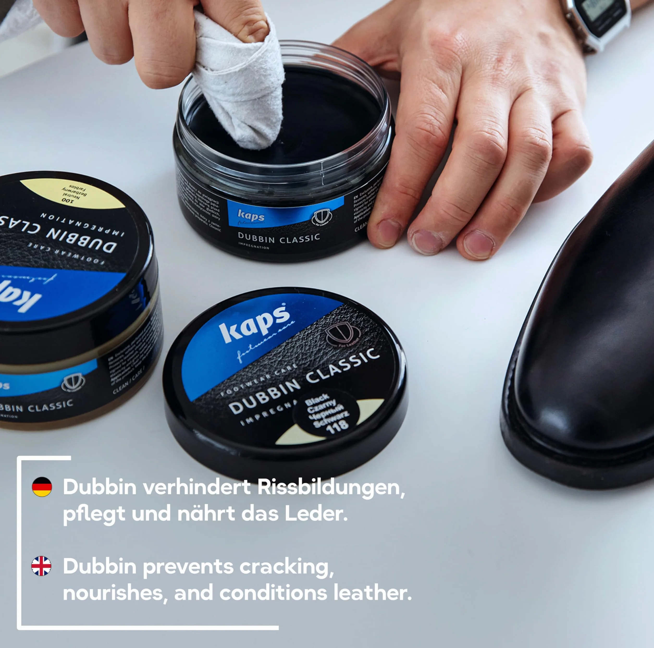 Kaps Wysokiej jakości wosk Dubbin do butów, odżywczy i wodoodporny do skóry, Dubbin, 100 ml, neutralny - przezroczysty