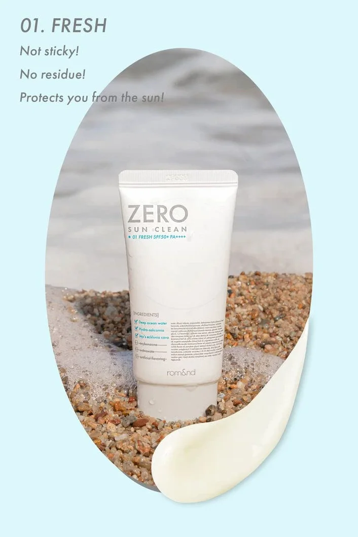rom&nd Zero Sun Clean 01 Fresh SPF 50+ PA++++ 50 ml - krem przeciwsłoneczny