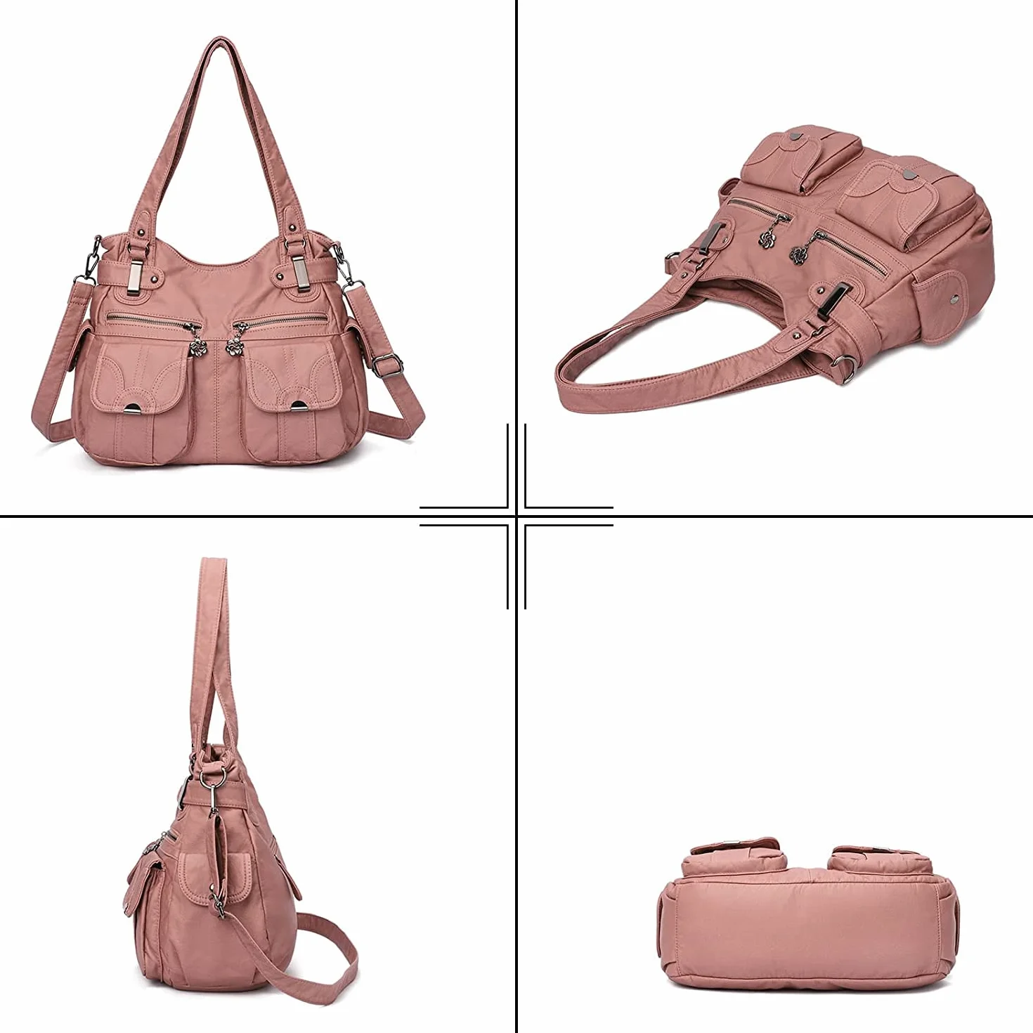 FANDARE Duże torby noszone na ramię damska torba na ramię wodoodporna torba ze skóry PU, na zakupy, impreza, szkoła, podróż crossbody hobo