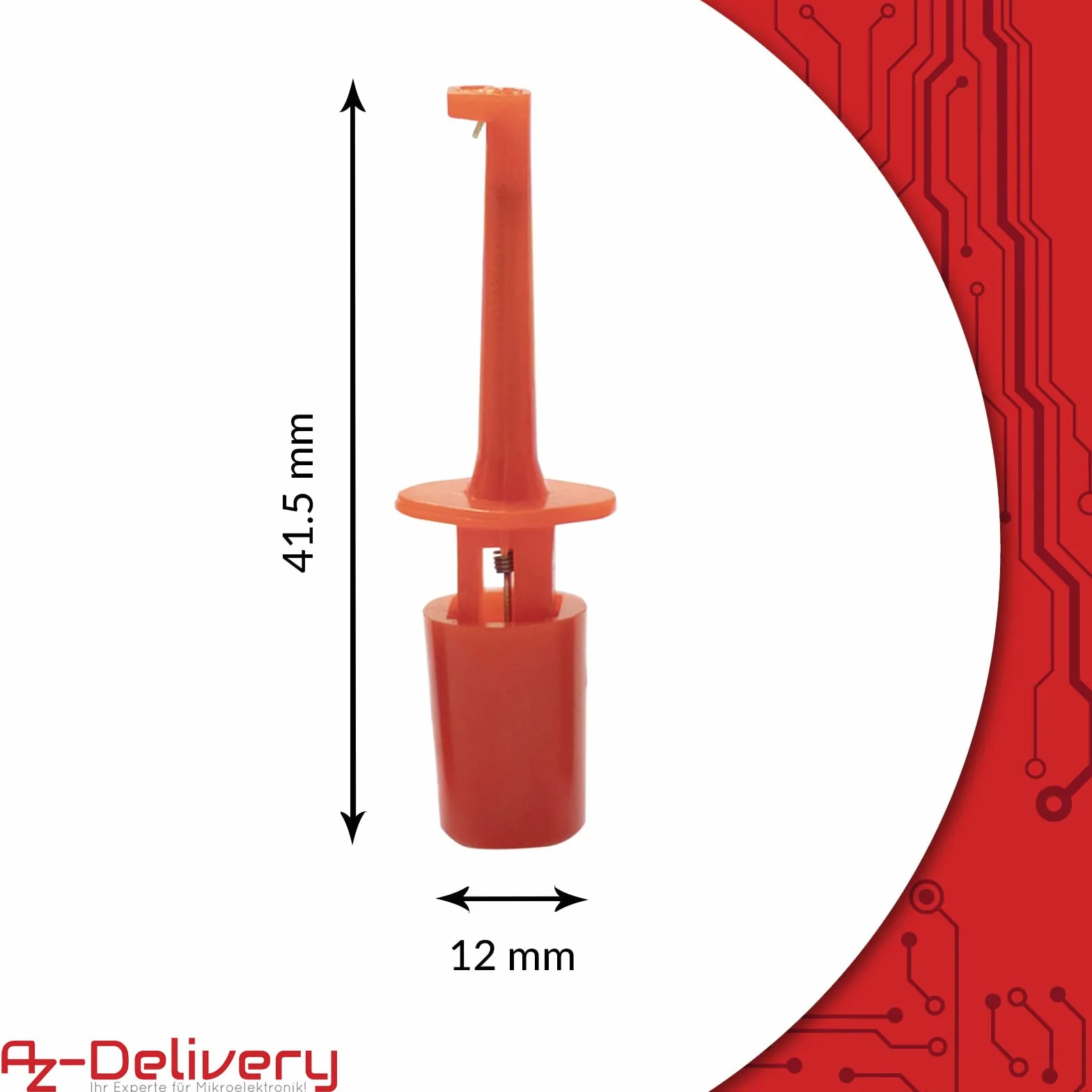 AZDelivery 10 x haczyk testowy, zestaw do testów elektronicznych, kompatybilny z listwą sztyftową Dupont, niezawodność haków testowych