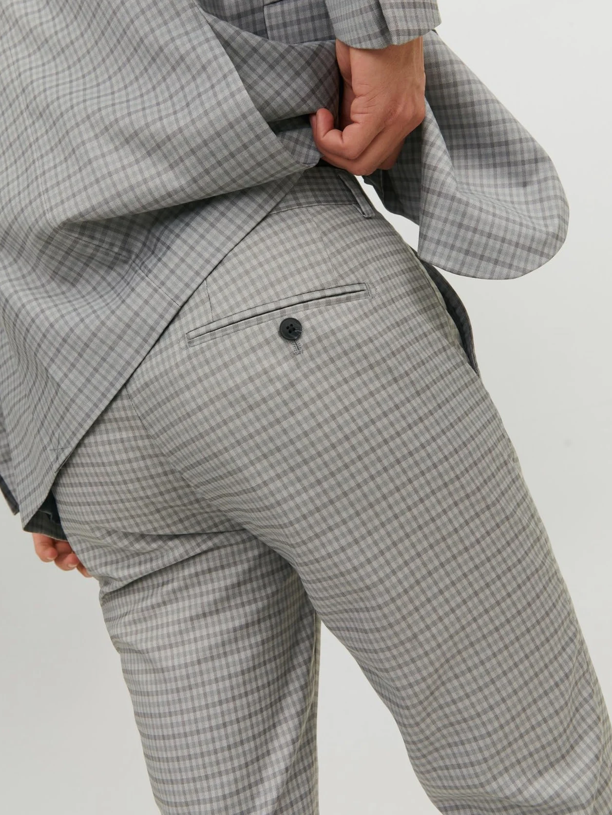 JACK & JONES Jprfranco Check Suit Sn garnitur męski, Light Grey Melange/Checks: super slim fit, 54
