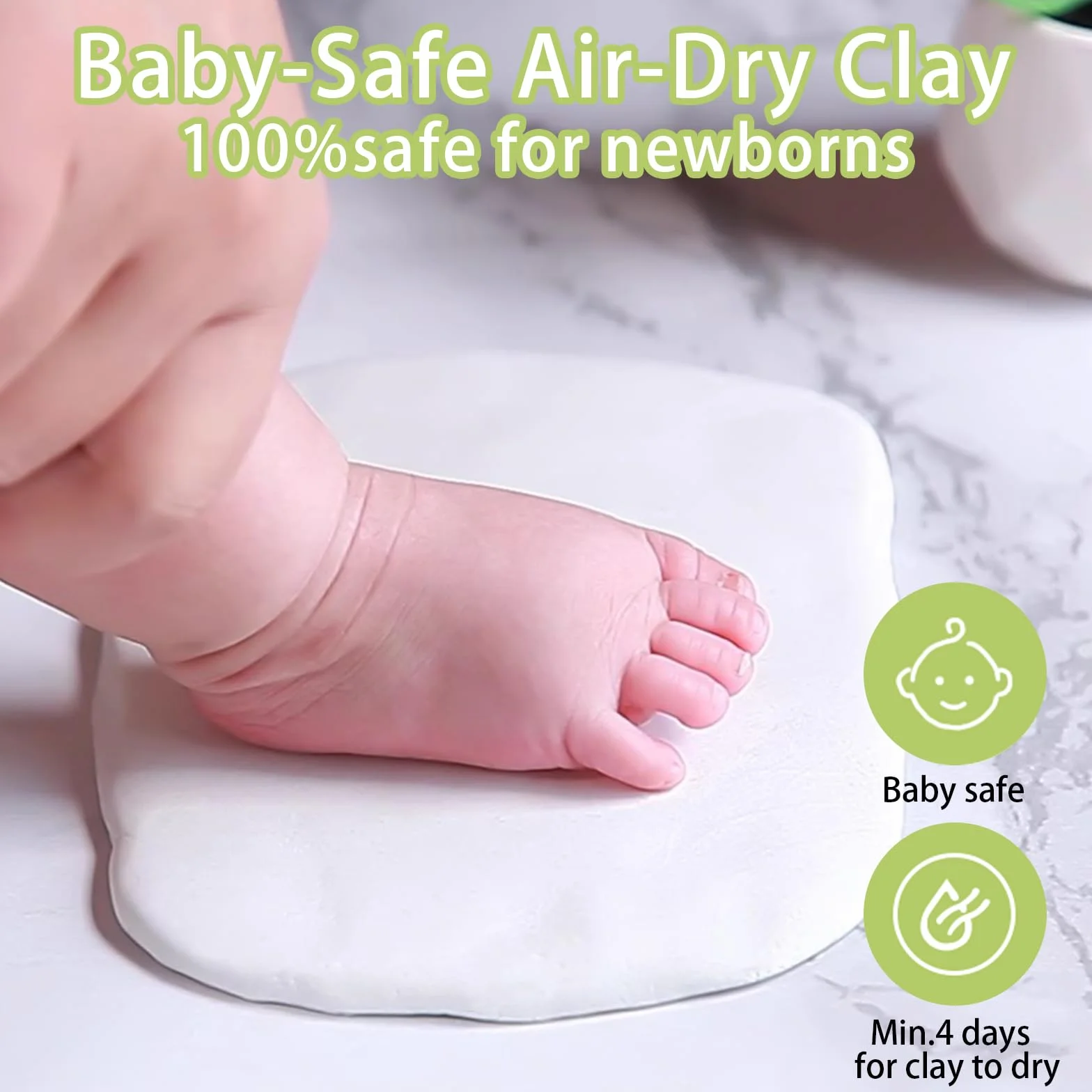 Zestaw odcisków stóp i zestaw odcisków dłoni, zestaw ramek na zdjęcia dla noworodka dziewczynek i chłopców, prezenty na baby shower, lista noworodków, prezent dla nowych rodziców, idealna