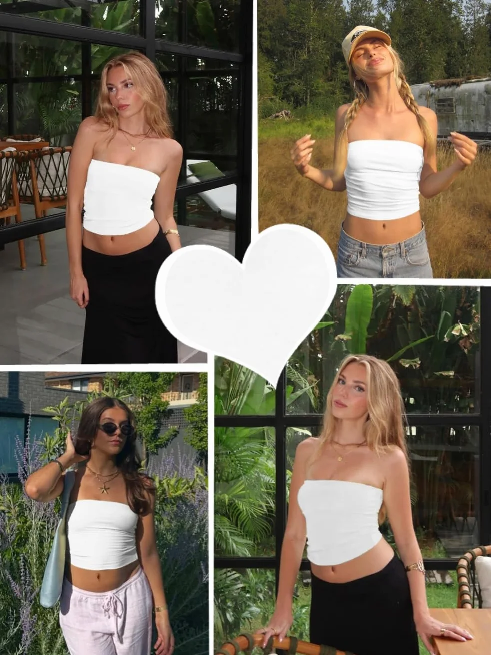 Tube Top Damski Seksowny Tank Top Slim Fit Crop Topy Letnie Krótkie Podkoszulki Bez ramiączek Podstawowy elastyczny Tank Top Bandeau Casual Shirt Bez Pleców Wychodzą Y2K Estetyczne Odzież