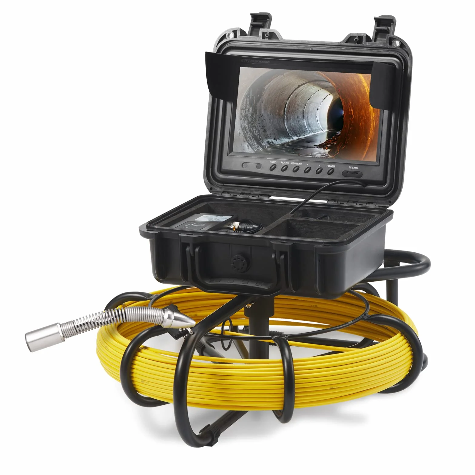 VEVOR Inspection Camera Rura 50 m Endoskopowa Kamera odpływowa 9'' z wodoodpornym rejestratorem DVR IP68 12 diod LED regulowana, karta SD 16 GB do rury kanalizacyjnej domu hydrauliki spustowej