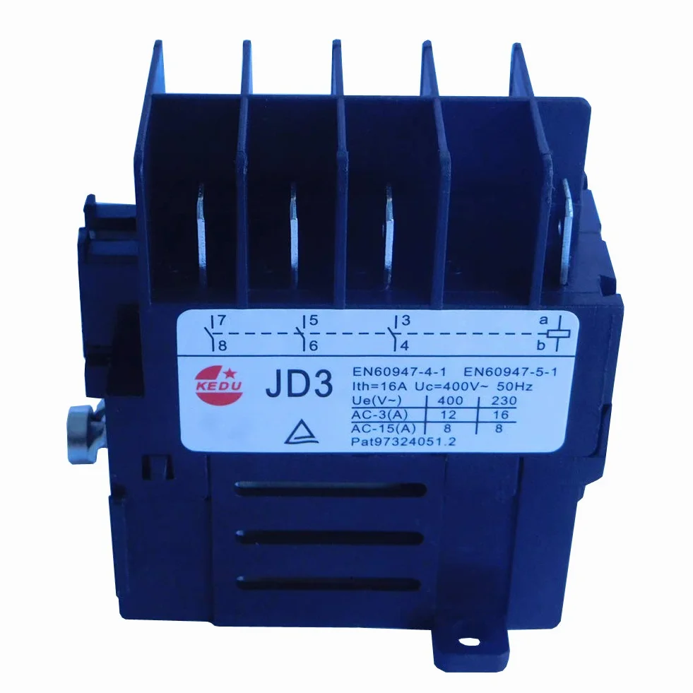 KEDU JD3 8-pinowy przekaźnik elektromagnetyczny KJD11 Przekaźnik przełącznika elektromagnetycznego Przełączniki Stycznik urządzeń elektrycznych 4NO 400V 16A 50Hz