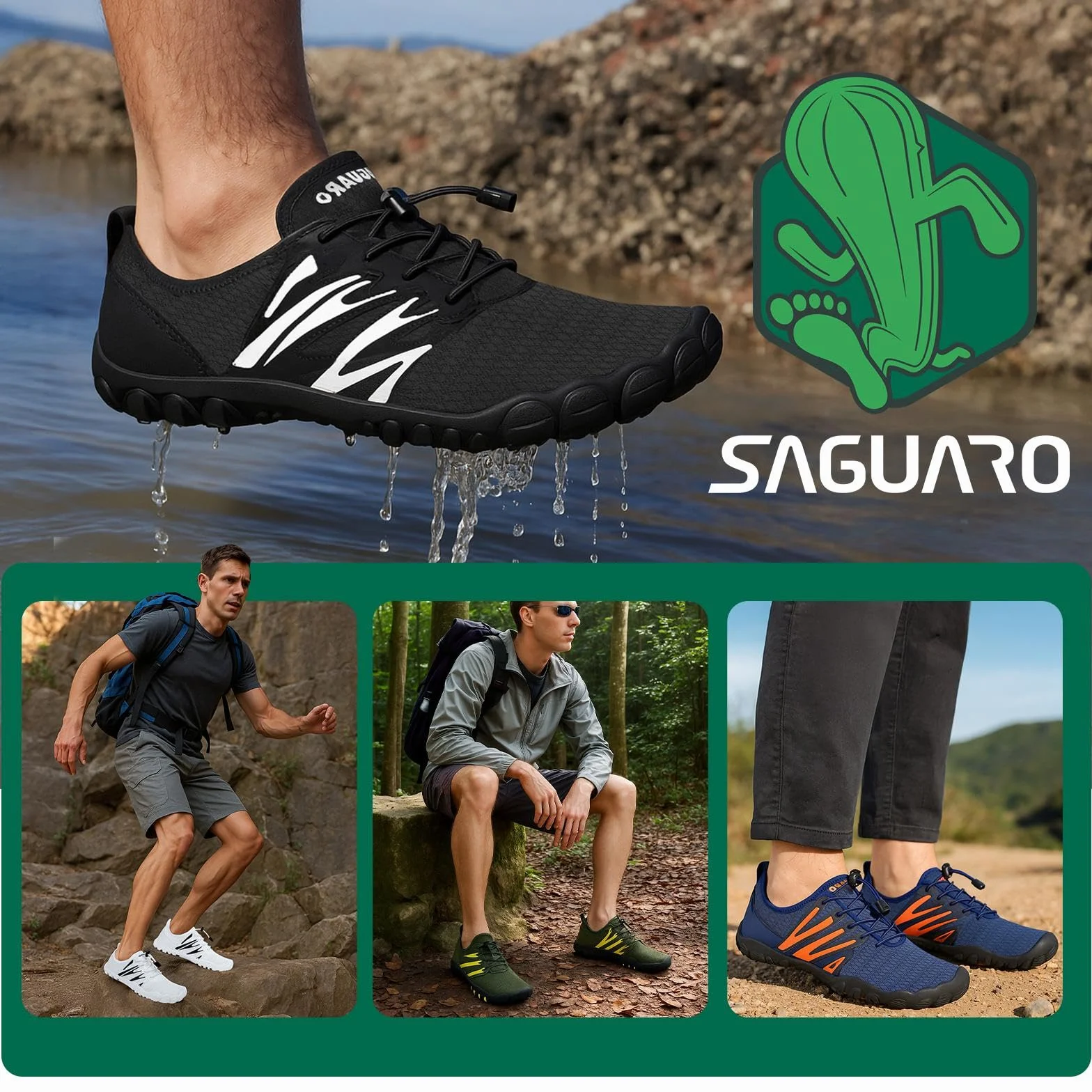 SAGUARO Barefoot buty do rakiety lekkie oddychające szybkoschnące 39-48
