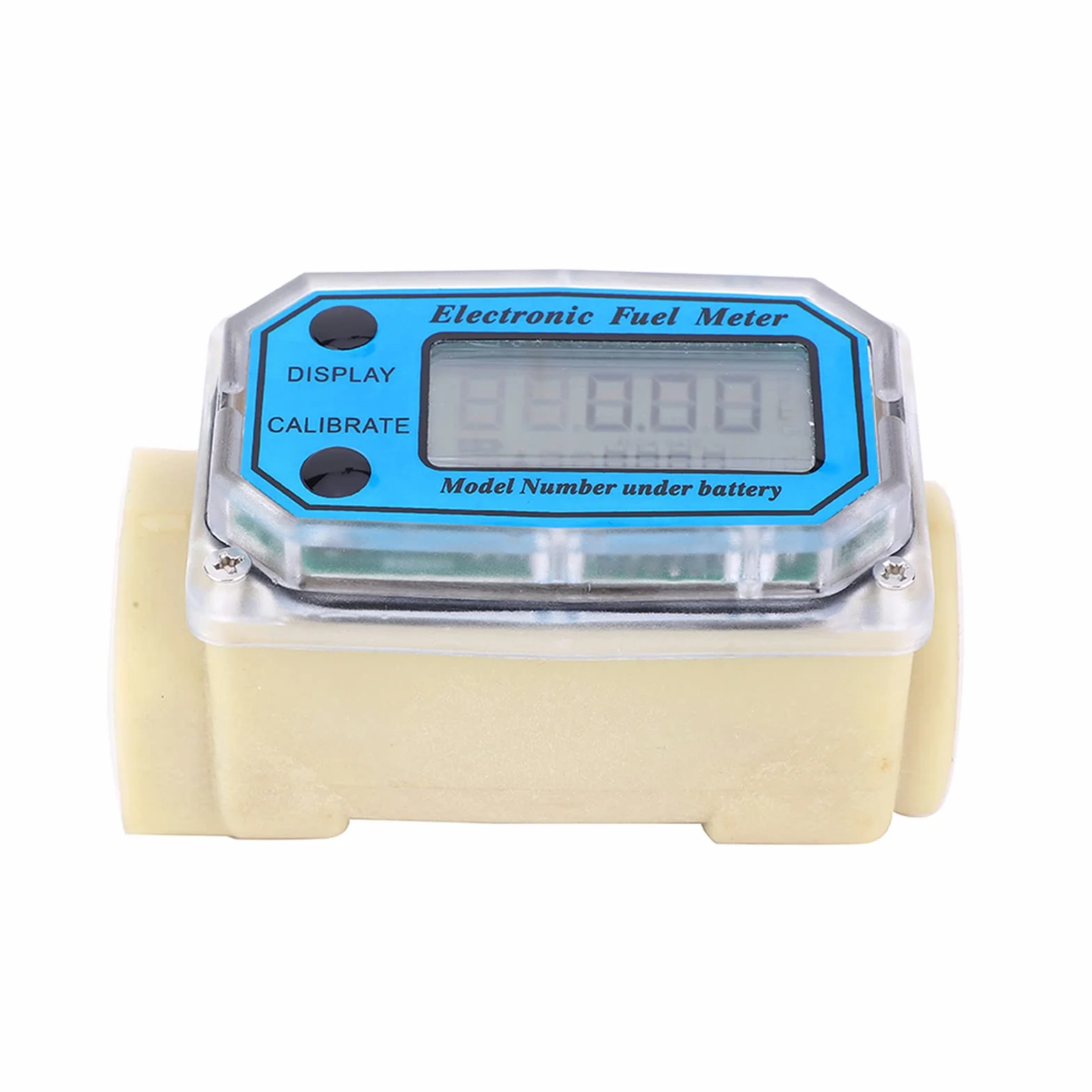 Mini Cyfrowy Przepływomierz Turbinowy LCD Cyfrowy Miernik Przepływomierz Paliwa do Silników Wysokoprężnych 15-120L/min 1 "przepływomierz NPT do Oleju Napędowego Mocznik Nafta Benzyna
