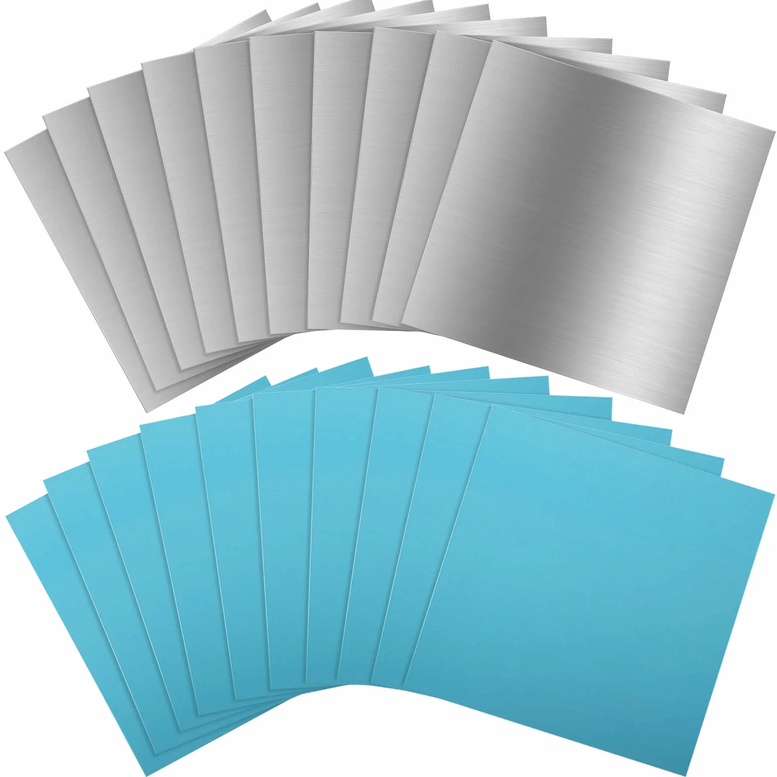 20 sztuk płyt aluminiowych 0,5 mm, 15 x 15 cm, blachy aluminiowej 6061, blacha aluminiowa, płyta metalowa z folią ochronną, blacha do wykrawania, płyta do ćwiczeń do modelarstwa, budowy targów,