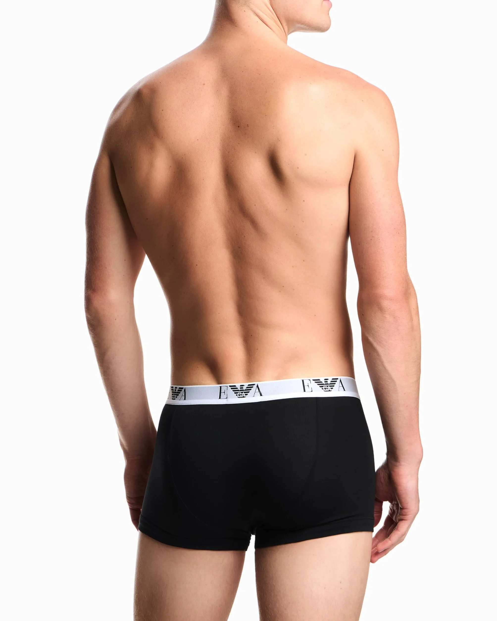 EMPORIO ARMANI Man's Bold Monogram 3-pak Trunk, czarny, XXL, Czarny/czarny/czarny, XXL