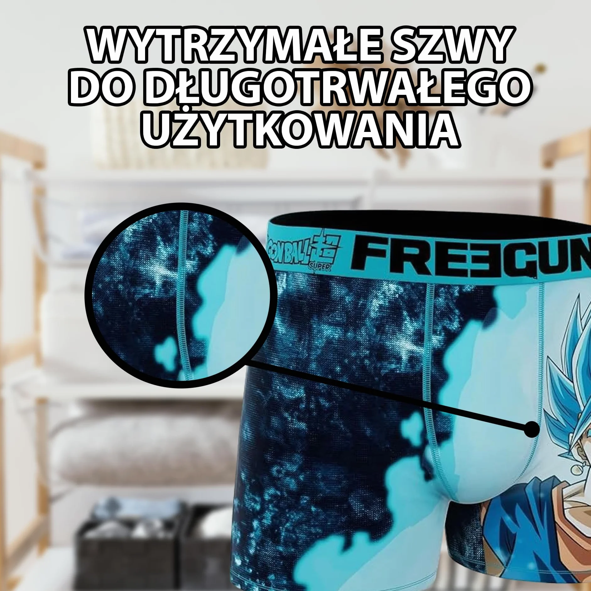 FREEGUN | Bokserki Chłopięce Fusion | Nadruk Dragon Ball Vegetto | Miękkie i Wygodne | Bielizna Sportowa | Bokserki Poliestrowe | Materiał Przeciw Otarciom | Bielizna dla Chłopców | 8/10