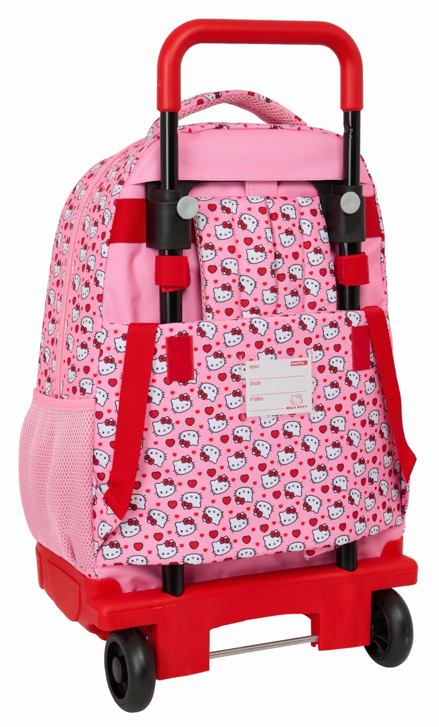 HELLO KITTY duży plecak na kółkach, kompaktowy, zdejmowany, idealny dla dzieci w różnym wieku, wygodny i wszechstronny, jakość i wytrzymałość, 33 x 22 x 45 cm