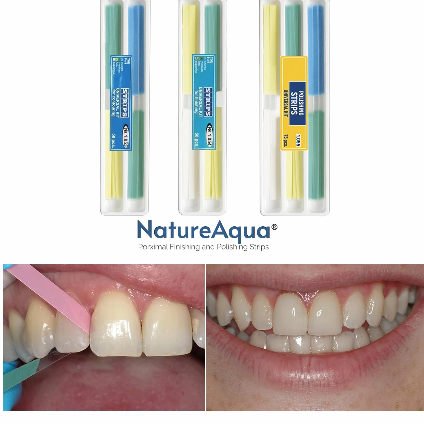 NatureAqua papier ścierny do polerowania zębów 4 mm narzędzie do szlifowania międzyzębowego 50 szt.