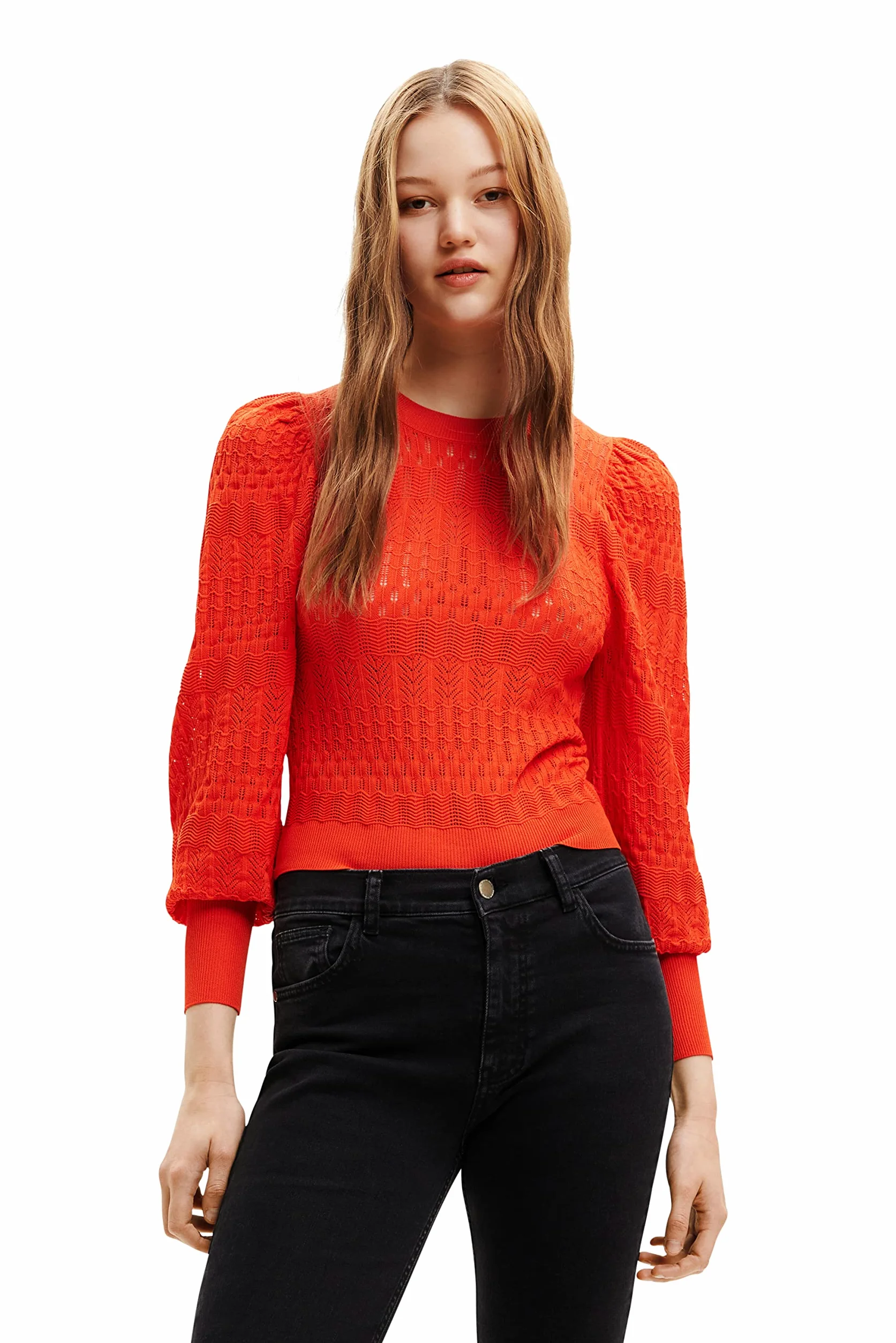 Desigual Sweter Kobiety Orange Jers_ona 7002 Orange
