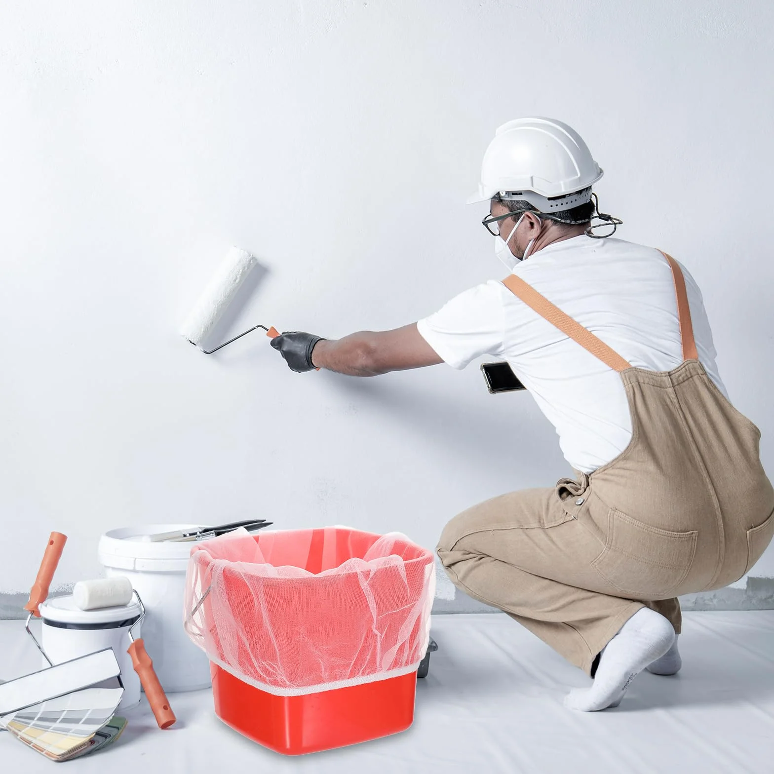 7 sztuk 5 galonowych worków do sitka, białe, drobne woreczki siatkowe, elastyczne otwieranie, worki do ponownego użytku, regularne drobne siatki, wiadro, worek filtrujący, filtr lakieru, sitko do