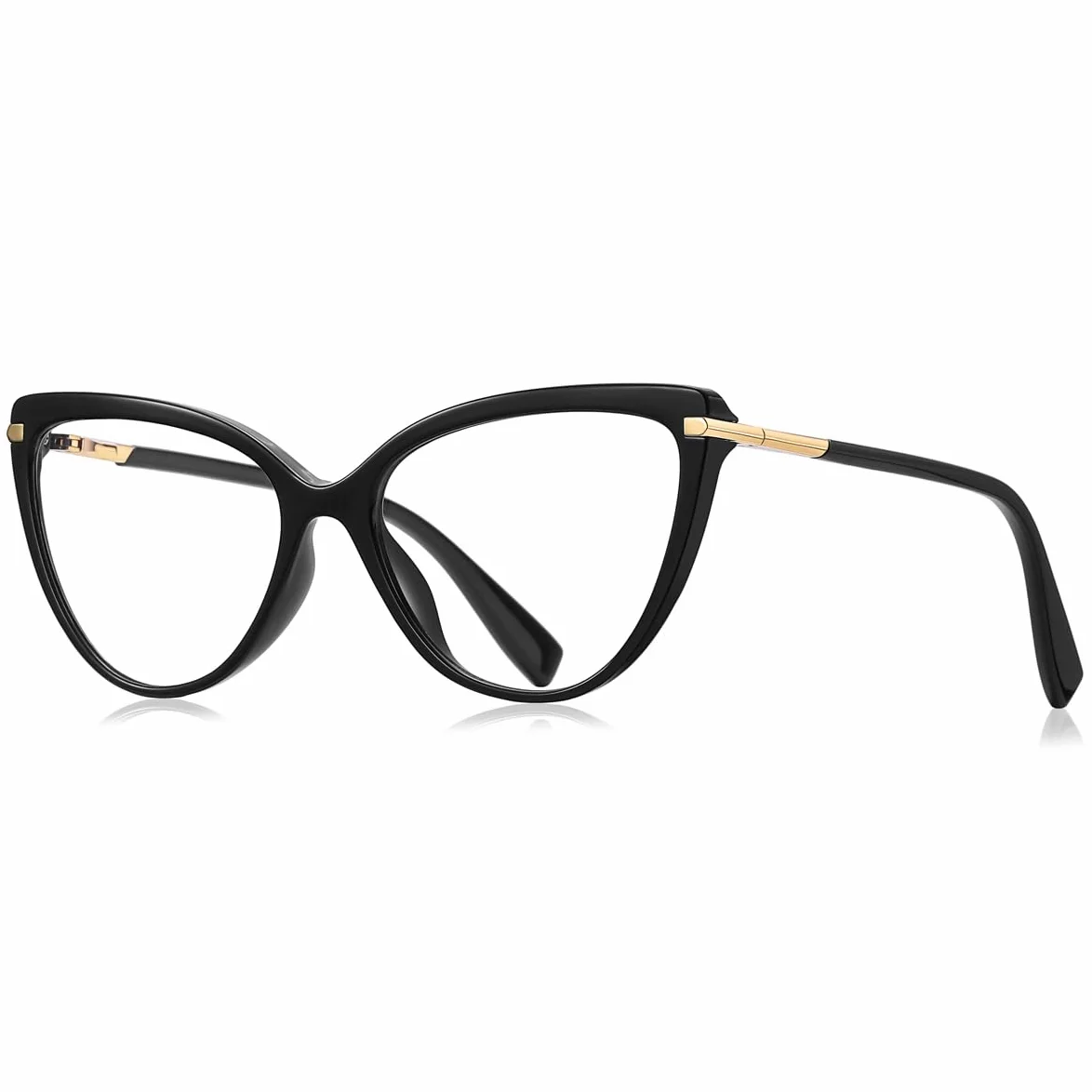 Blue Light Blocking Glasses Women Fashion Eyeglasses Cat Eye Glasses Frame TR90 Eyewear Half Metal