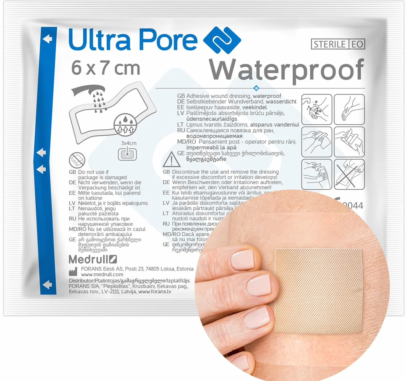 Medrull 100% wodoszczelne plastry na rany, sterylne, 6 x 7 cm, 50 sztuk (5 x 10 opakowań), ultra porowe, wodoodporne, przezroczyste, mocne trzymanie – idealne do prysznica, uprawiania sportu, kąpieli