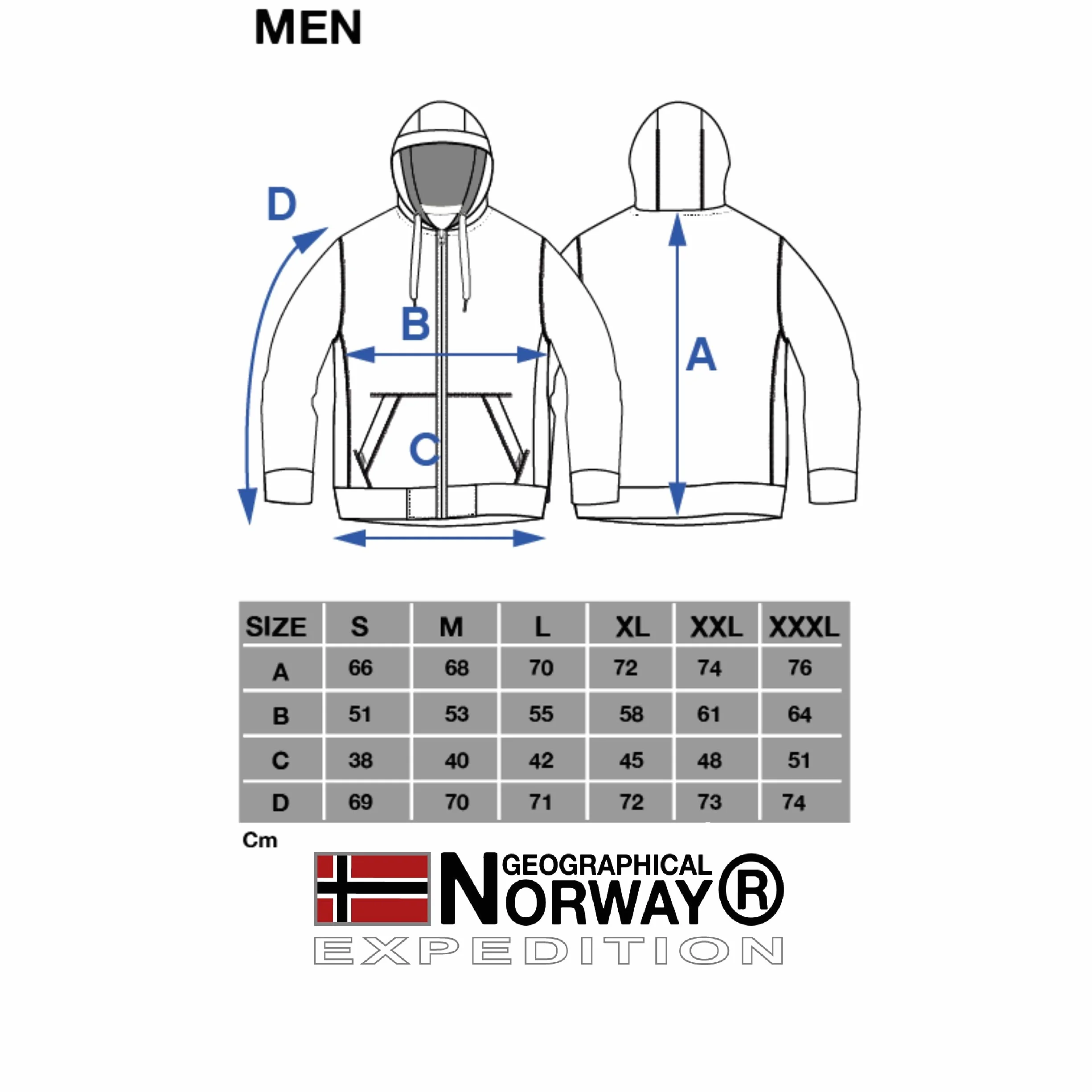 Geographical Norway GYMCLASS męska bluza z kapturem z logo marki i długim rękawem