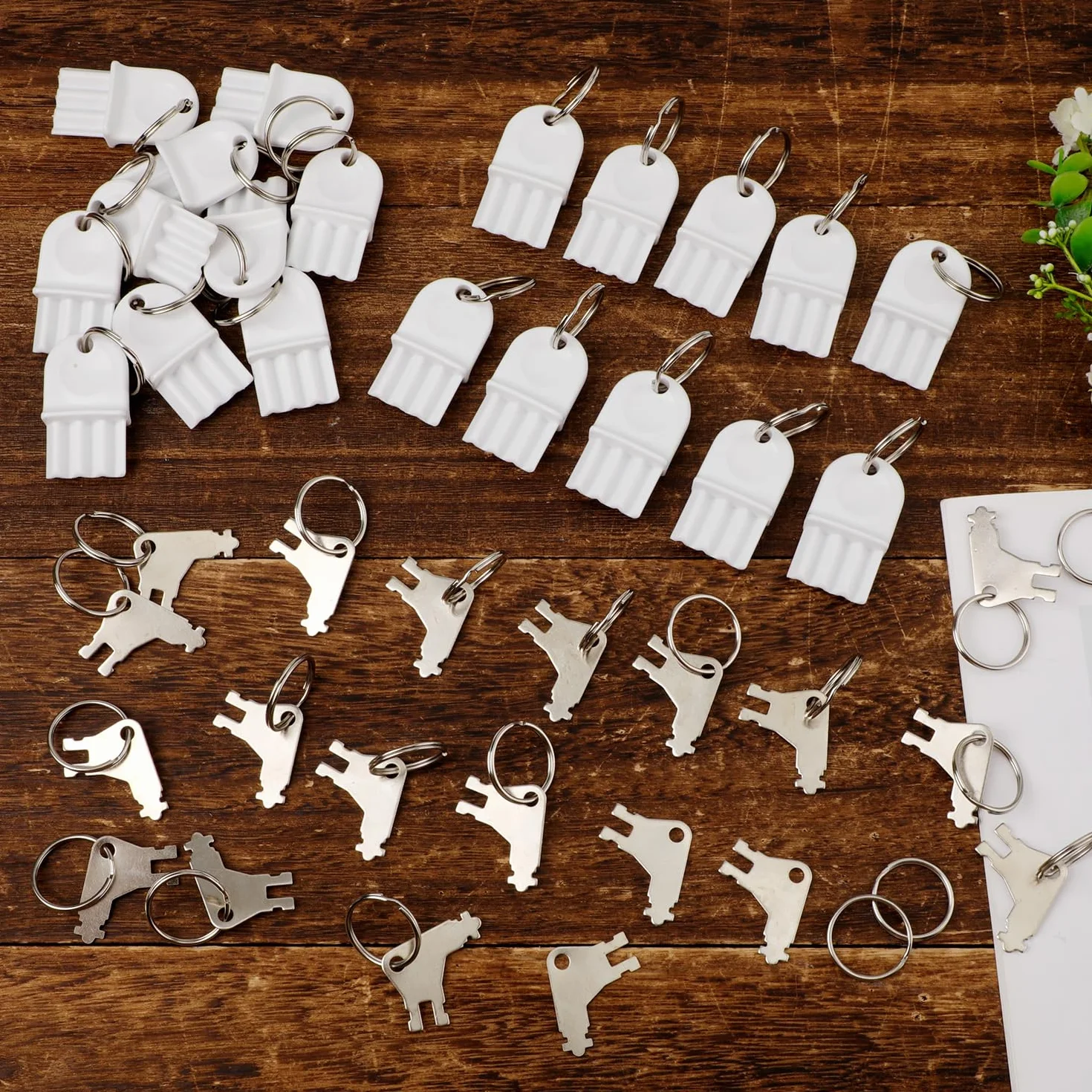 40szt Klucz do Dozownika Chusteczek, Niezawodny Klucz Dozownika Reczników Papierowych 40 Metalowymi Kólkami do Kluczy Duze Budynki Biurowe Konserwacja Placówki Medyczne Zarzadzanie Toaletami