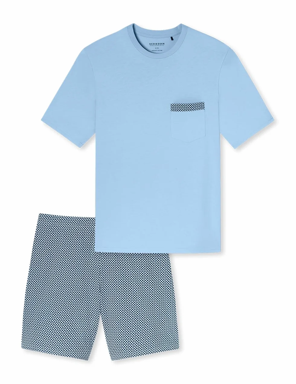 Schiesser Pidżama Mężczyźni Zestaw Herren Schlafanzug Kurz Rundhals Comfort Nightwear