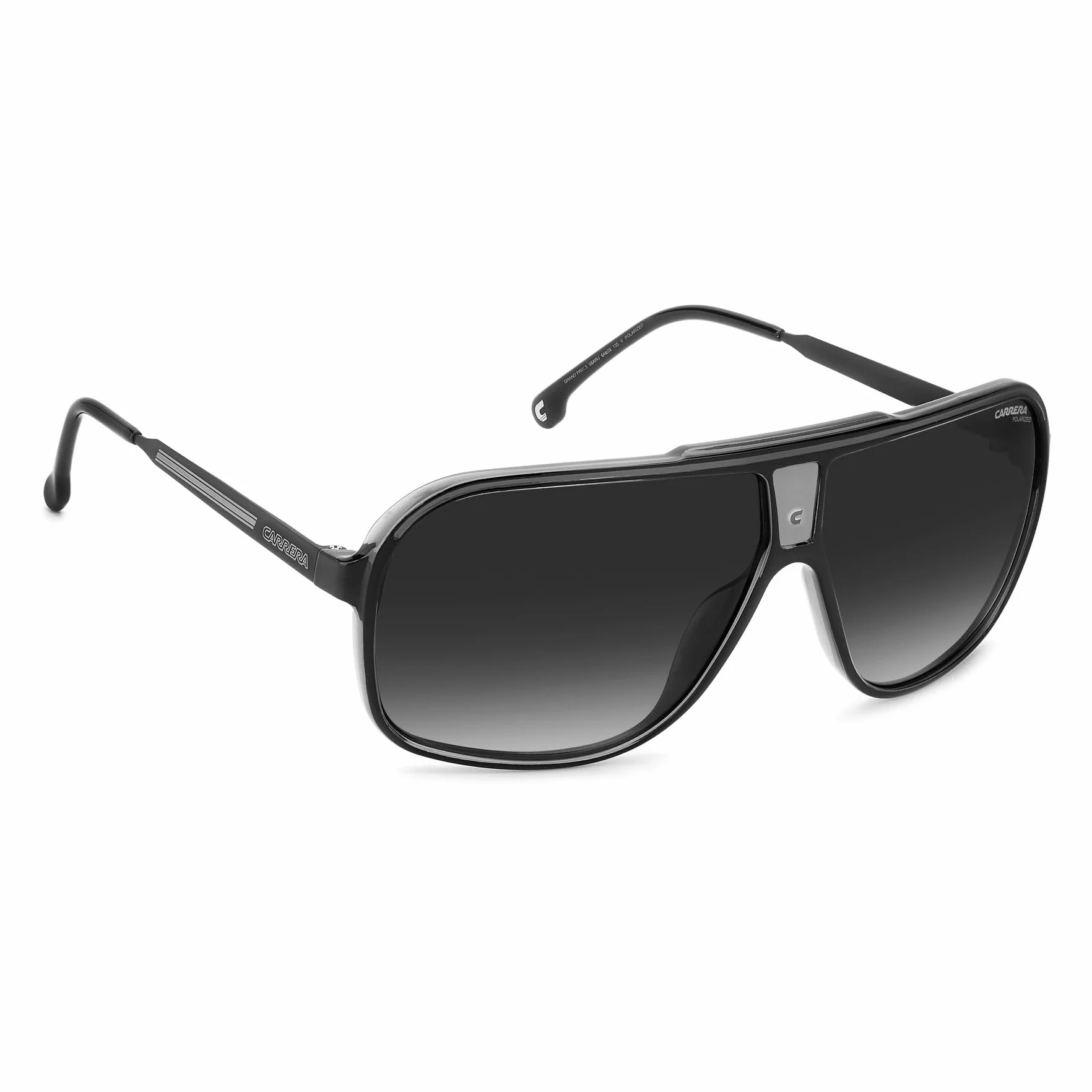 Carrera GRAND PRIX 3 Mężczyźni Okulary przeciwsłoneczne BLACK/GREY SHADED 64/9/135