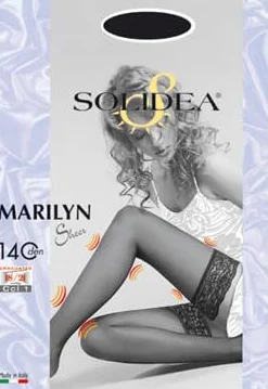 SOLIDEA Damskie pończochy samonośne Marilyn 140 Open Toe stopniowany kompresja 18/21 mmHg