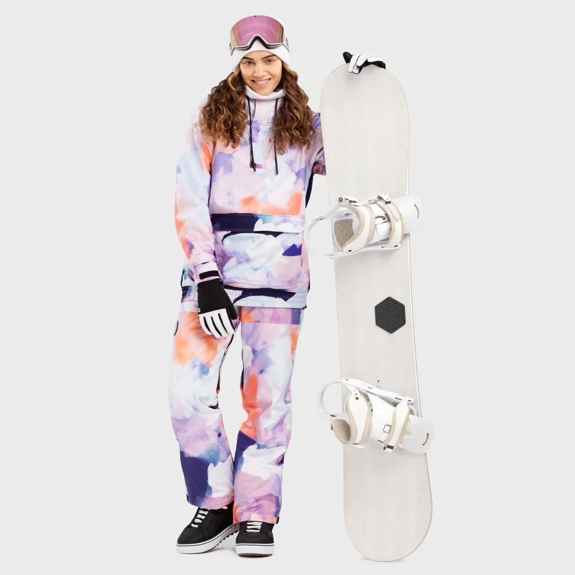 SIROKO - Kurtka Snowboardowa z Kieszenią Kangurką dla Kobiet Siroko W3-W Halo
