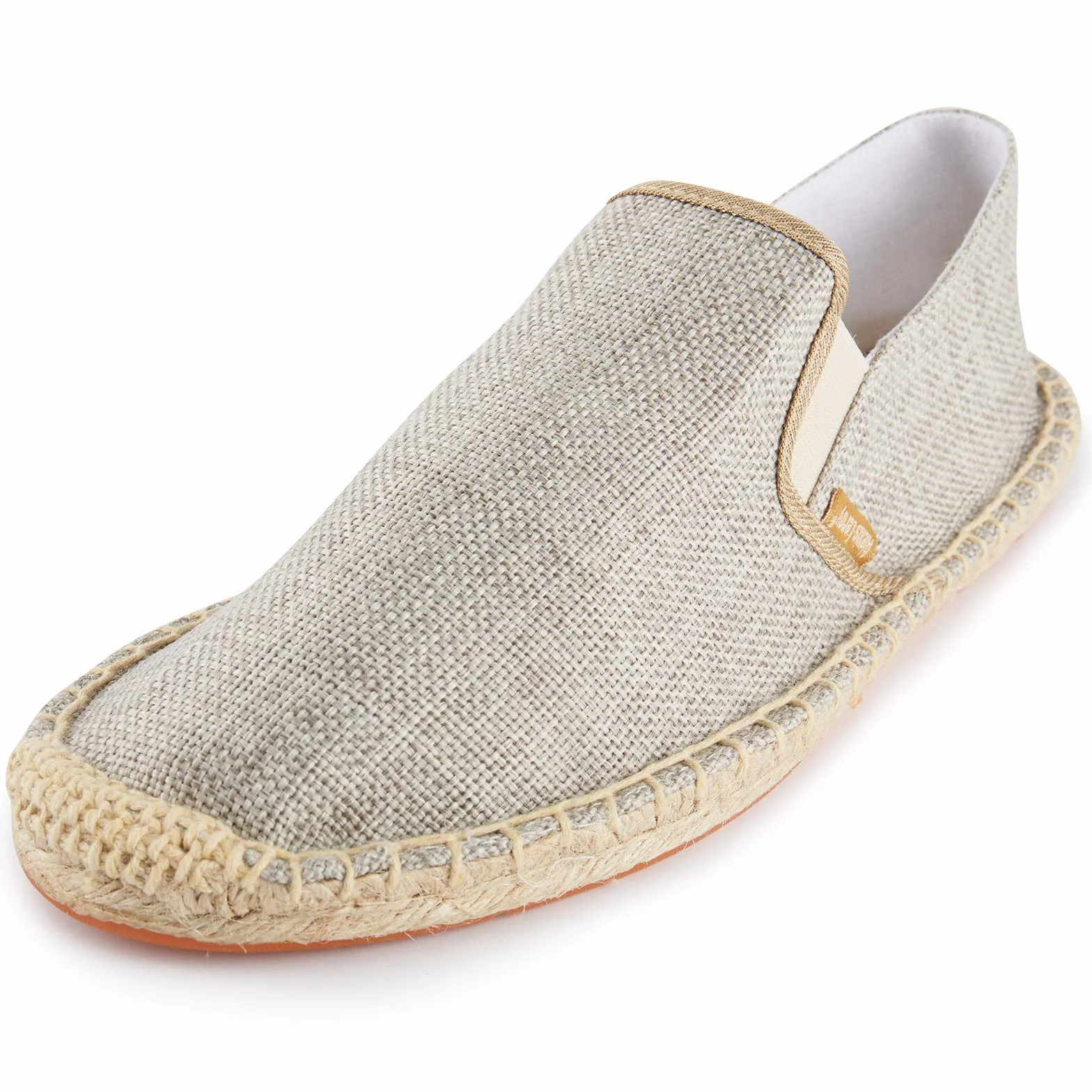 Alexis Leroy Jednolity kolor Slipper Espadryle Męski Flats Slip-On z płótna żaglowego Beżowy 45 EU