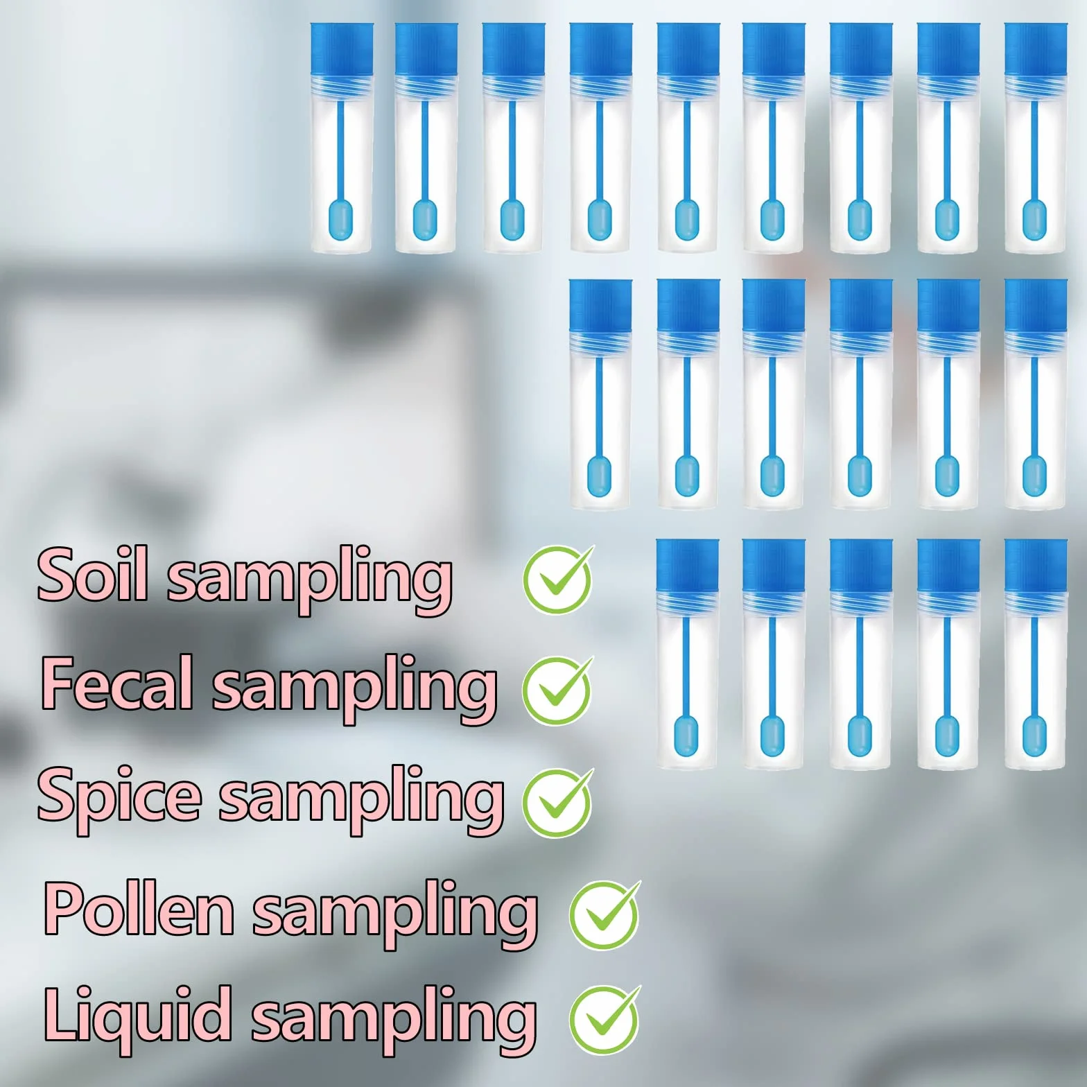 ZoeTekway 20 sztuk probówek do próbek kału 15 ml dla psa i kota z łyżeczką