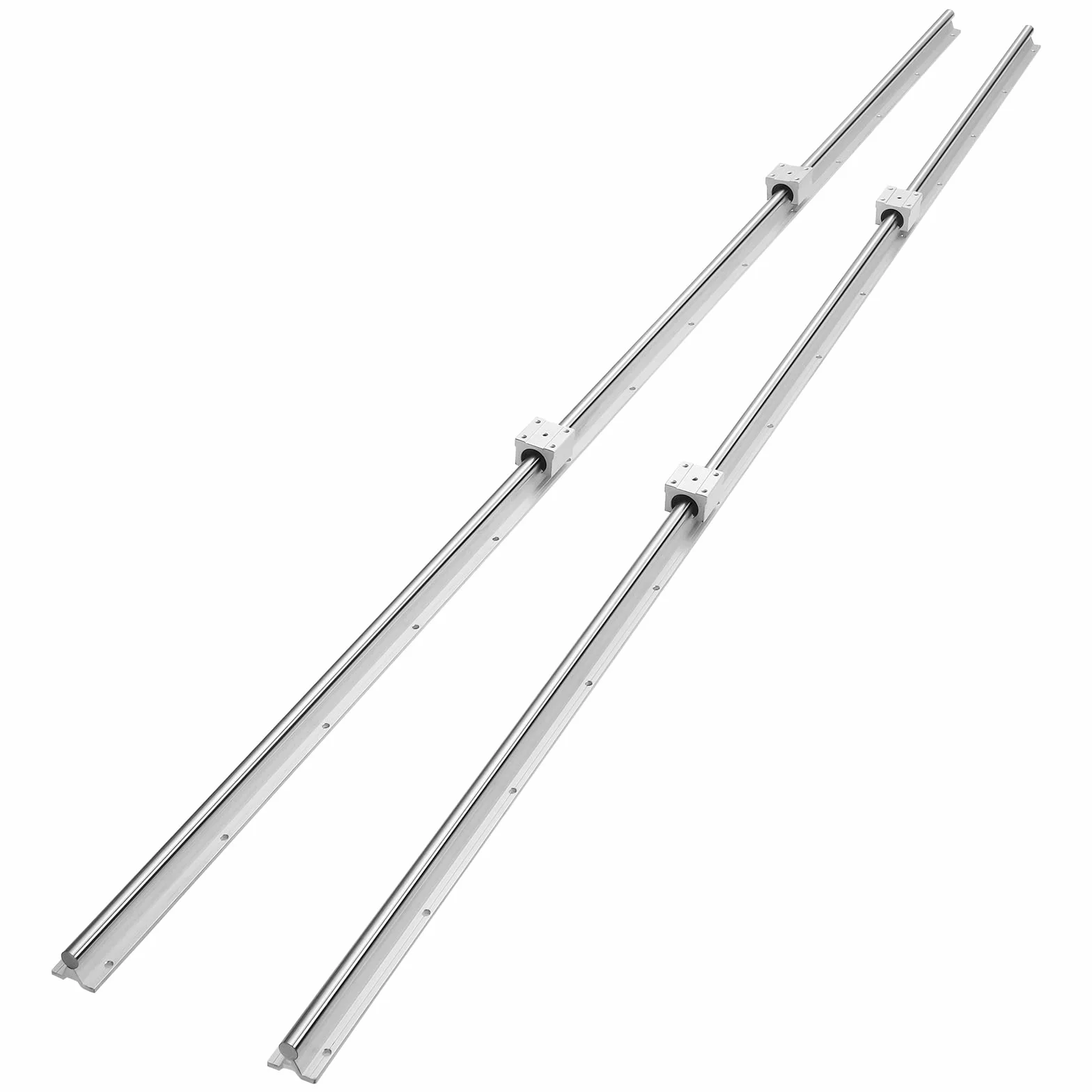 VEVOR Prowadnica liniowa 2 szt. SBR20-2200 mm stal węglowa aluminiowa szyna prowadząca z 4 szt. bloki ślizgowe SBR20UU, łożysko liniowe, blok łożyskowy CNC części do frezarki/tokarki 3D