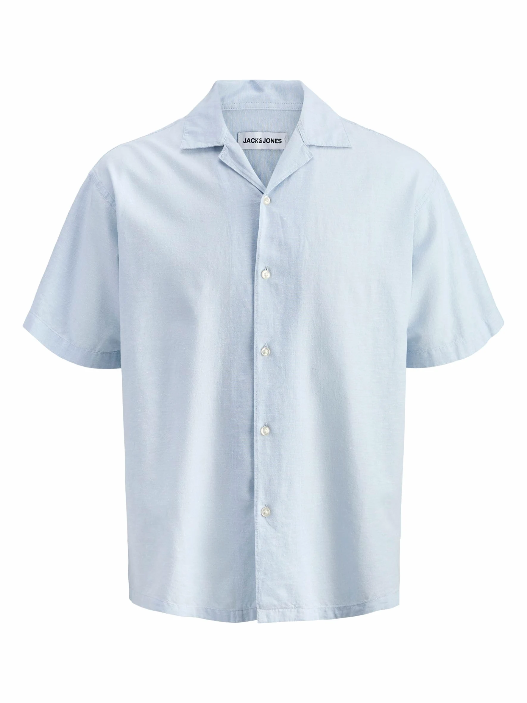 Jjebreeze Linen Blend Resort Shirt Pls - Plus Size, Celestial Blue, 3XL
