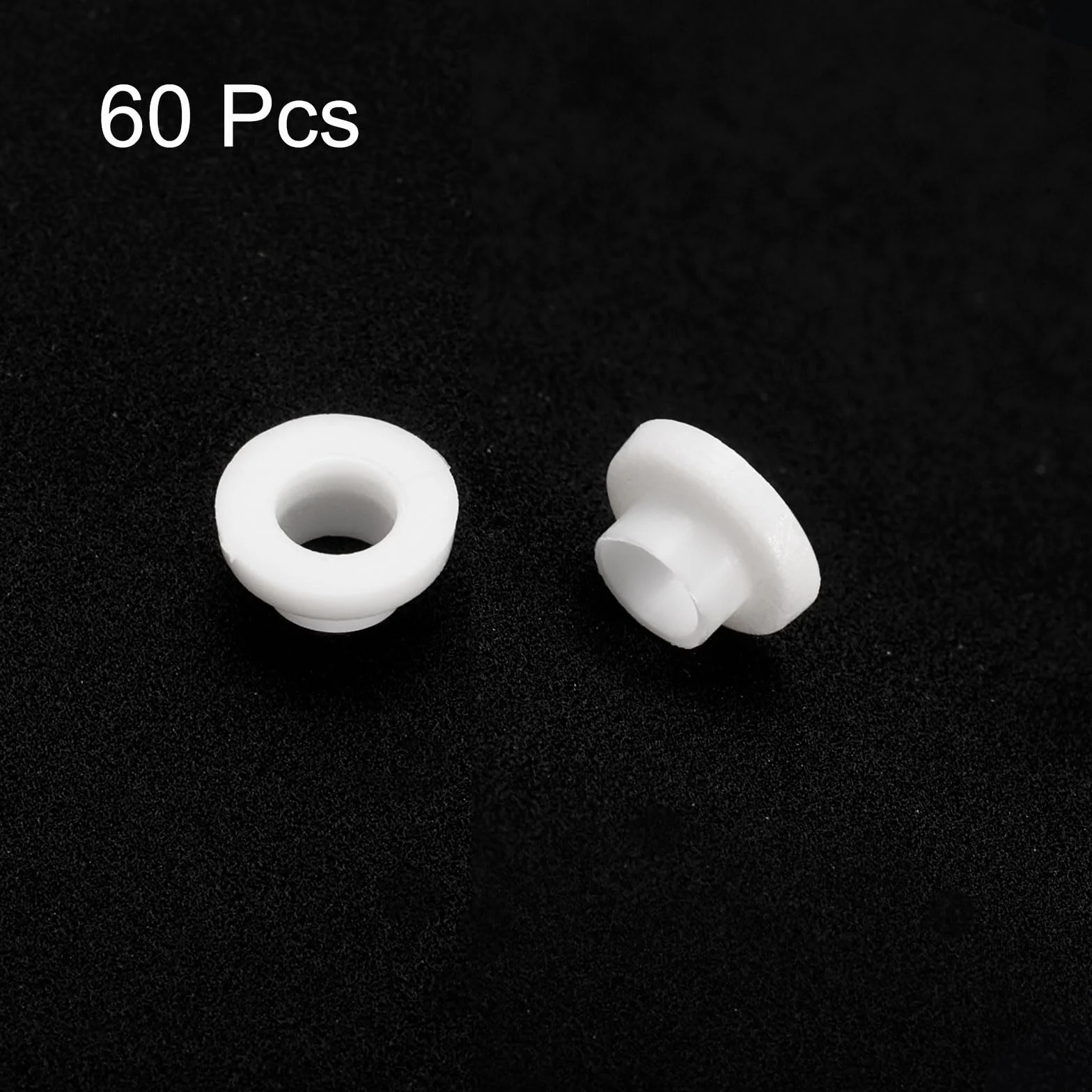 QUARKZMAN 60 szt. tuleje kołnierzowe z tworzywa sztucznego ID 3 mm x OD 3,6 mm x długość 2,8 mm tuleje nylonowe, białe