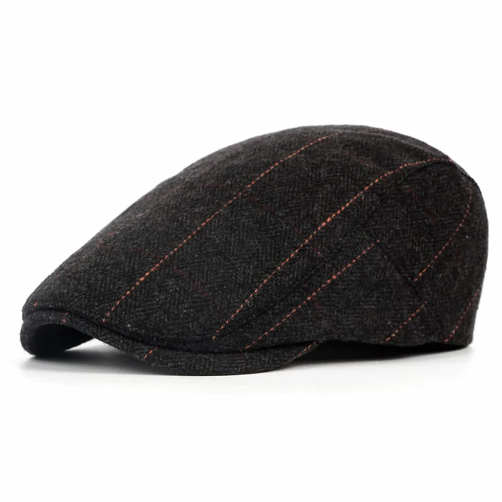 Inlefen Męskie Tweed Płaskie Czapki, Regulowane Berety Płaskie Czapki Newsboy Czapki Myśliwskie dla Mężczyzn, Polowanie Płaskie Czapki, Kaczorka Kapelusz
