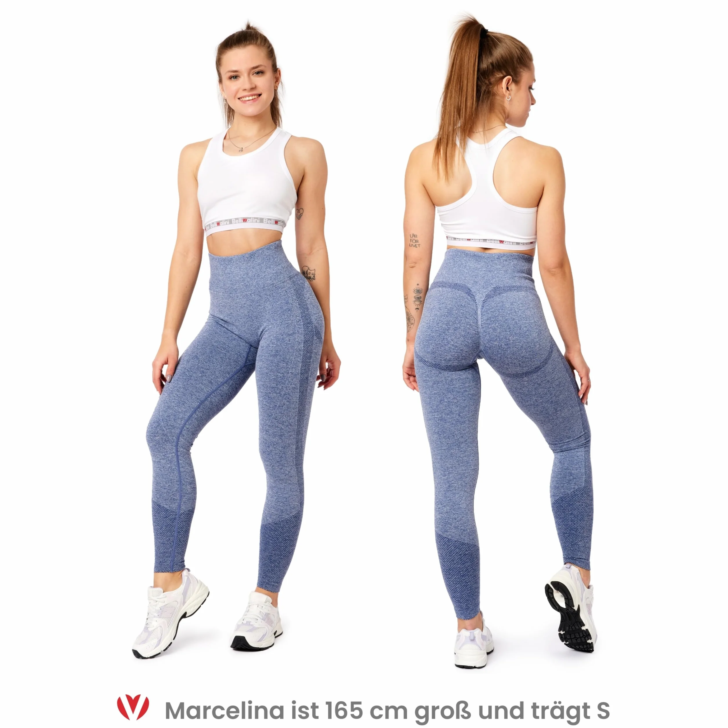 Bellivalini Legginsy Push Up modelujące wysoki stan Sport Fitness BLV50-254