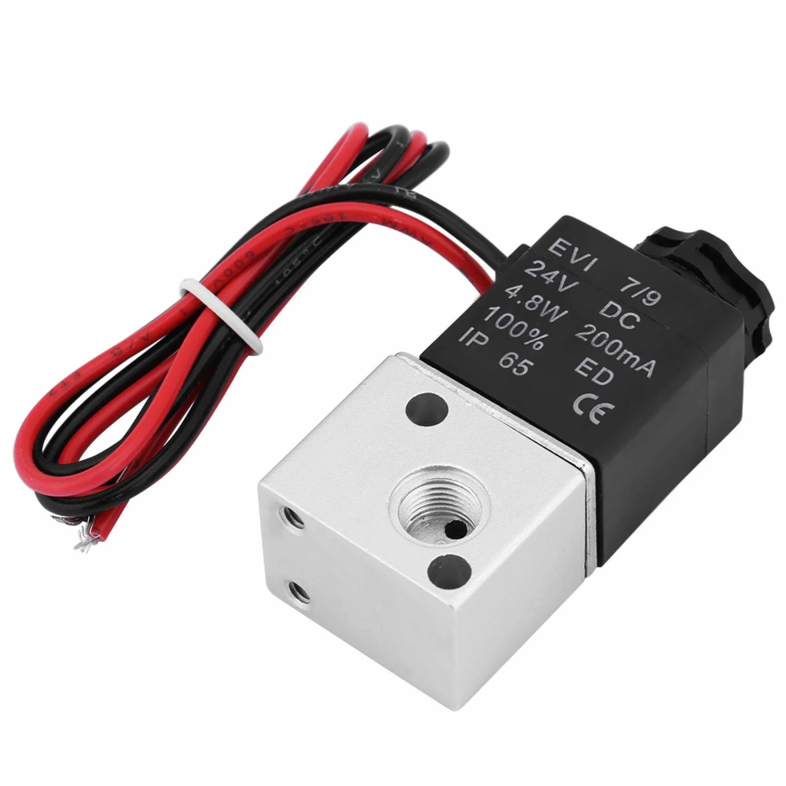 Elektrozawka powietrza, 1/8" 3V1-06 DC 12V/24V 3-drożny 2-pozycyjny BSP normalnie zamknięty elektryczny zawór powietrzny (DC24V)