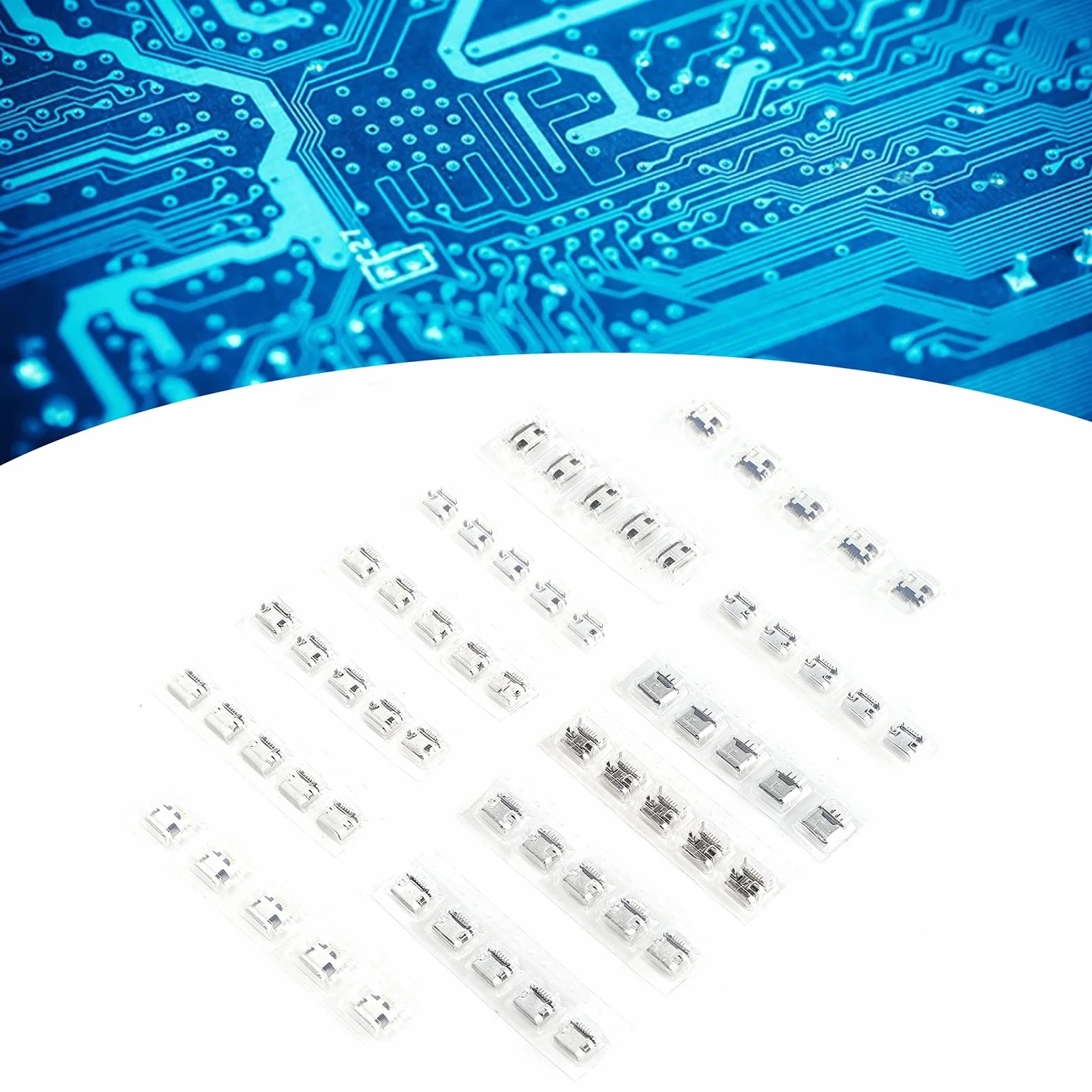 Shanrya Port Micro Usb, 60 szt. Złącze Micro USB Mini do złącza USB SMD