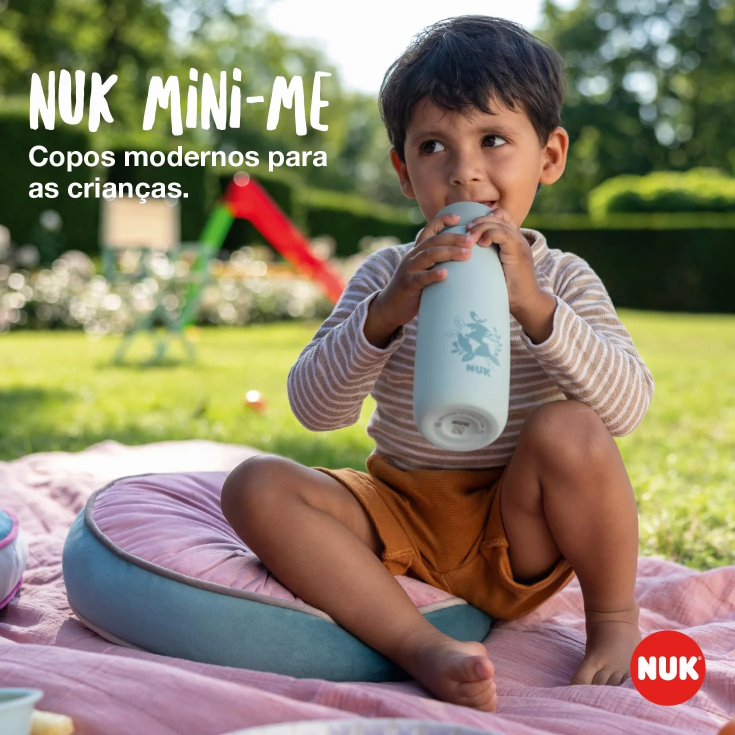 NUK Mini-Me Flip butelka do picia | z niegryzalną nasadką do picia 2 w 1 | zabezpieczona przed wyciekiem | 450 ml | od 12 miesięcy | bez BPA | 1 sztuka | kolor fioletowy